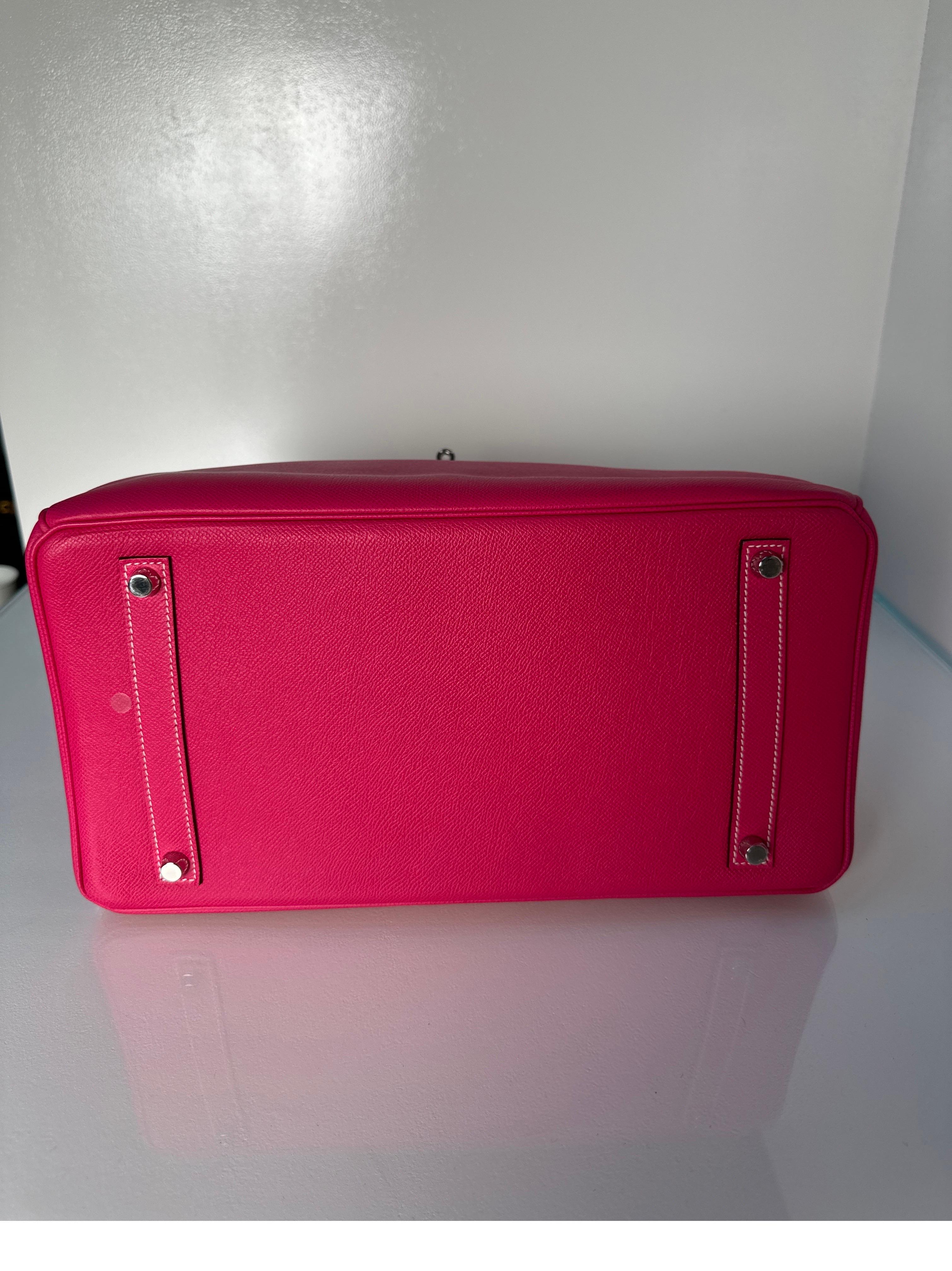 Hermes Rose Tyrien Birkin 35 Bag 2