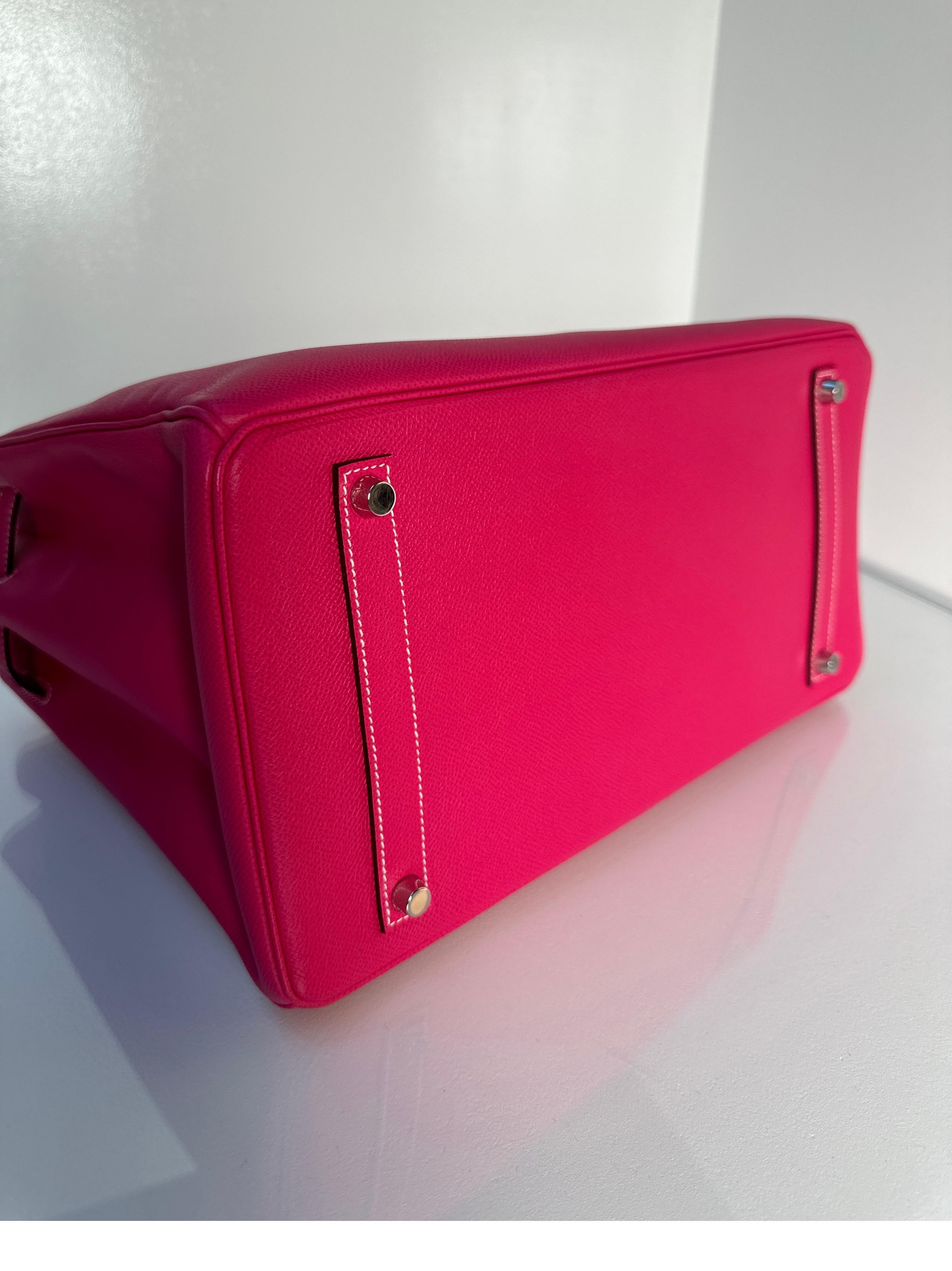 Hermes Rose Tyrien Birkin 35 Bag 3