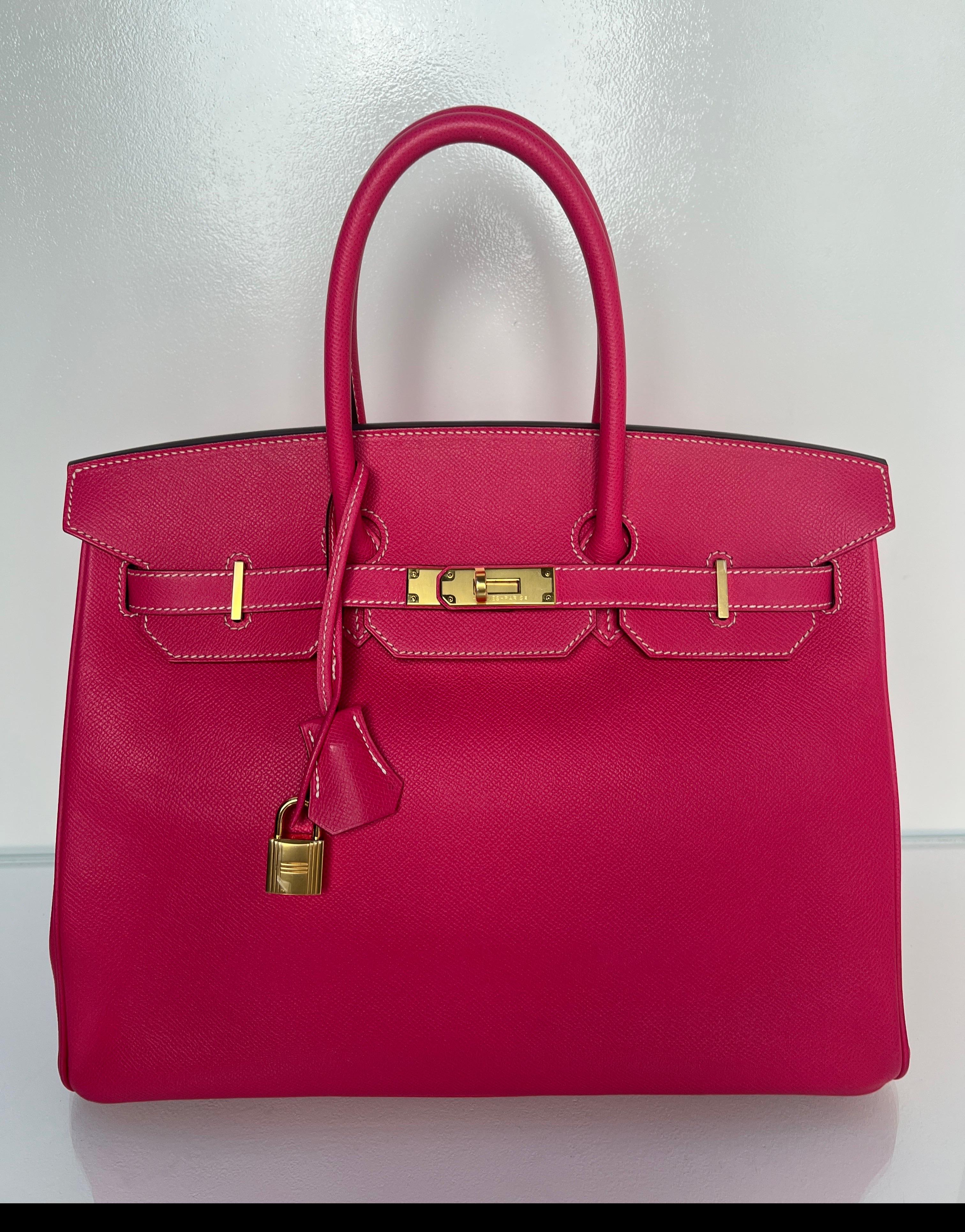 Hermes Rose Tyrien Birkin 35 Bag 4