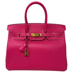 Hermes Rose Tyrien Birkin 35 Bag