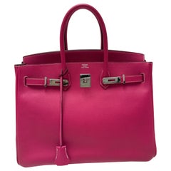 Hermes Rose Tyrien Birkin 35 Bag