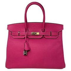 Rose Tyrien Birkin 35 Tasche von Hermès