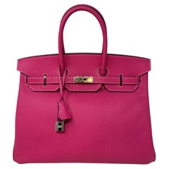 Hermes Rose Tyrien Birkin 35 Bag 