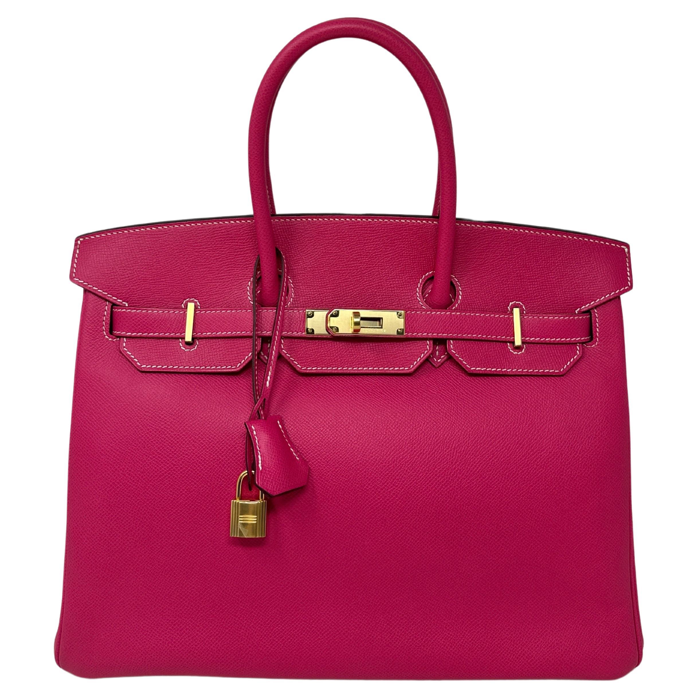 Hermes Rose Tyrien Birkin 35 Bag