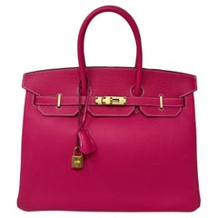 Hermes Rose Tyrien Birkin 35 Bag