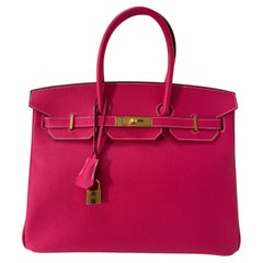 Hermes Rose Tyrien Birkin 35 Bag
