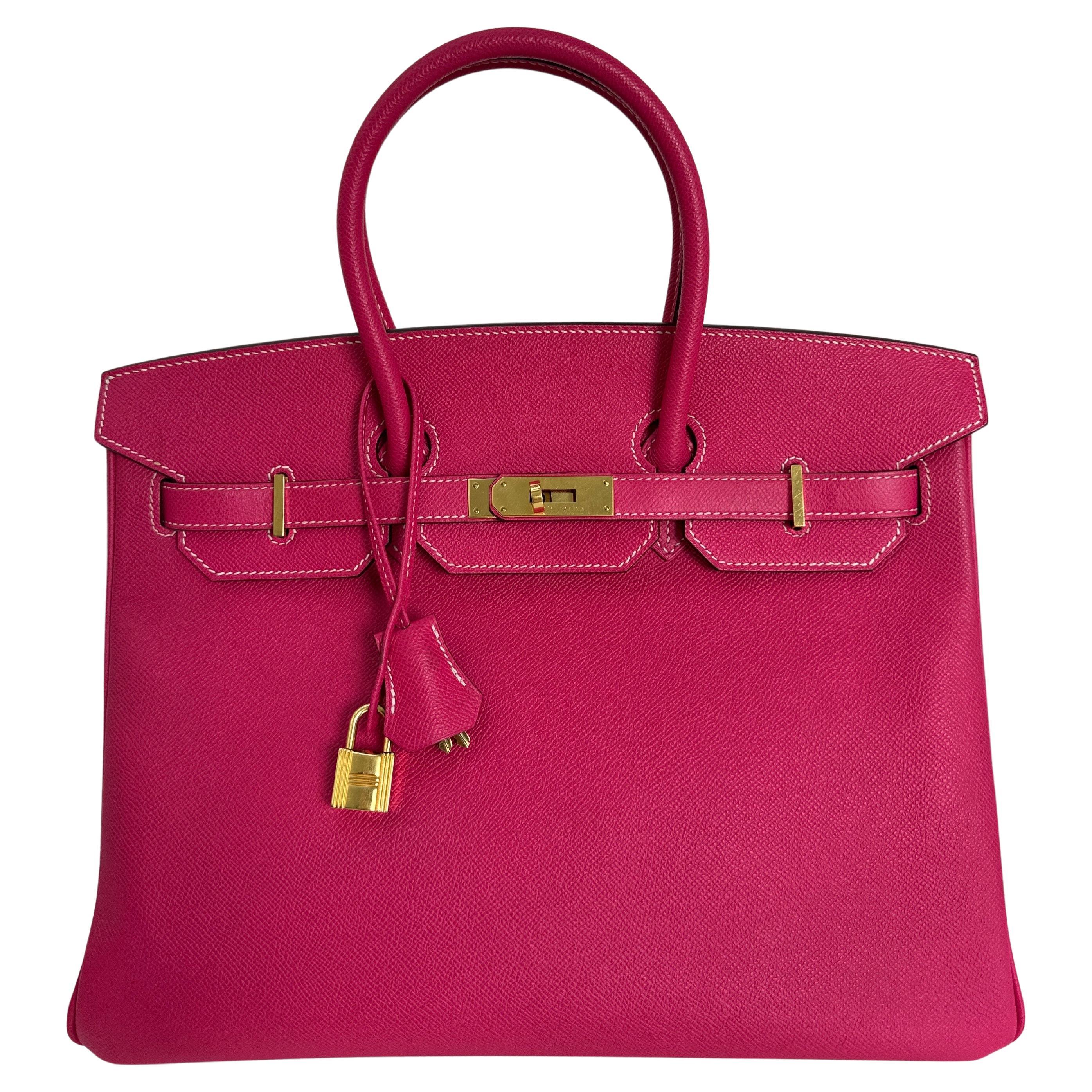 Hermès - Sac rose Tyrien Birkin 35