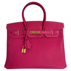 Hermès - Sac rose Tyrien Birkin 35