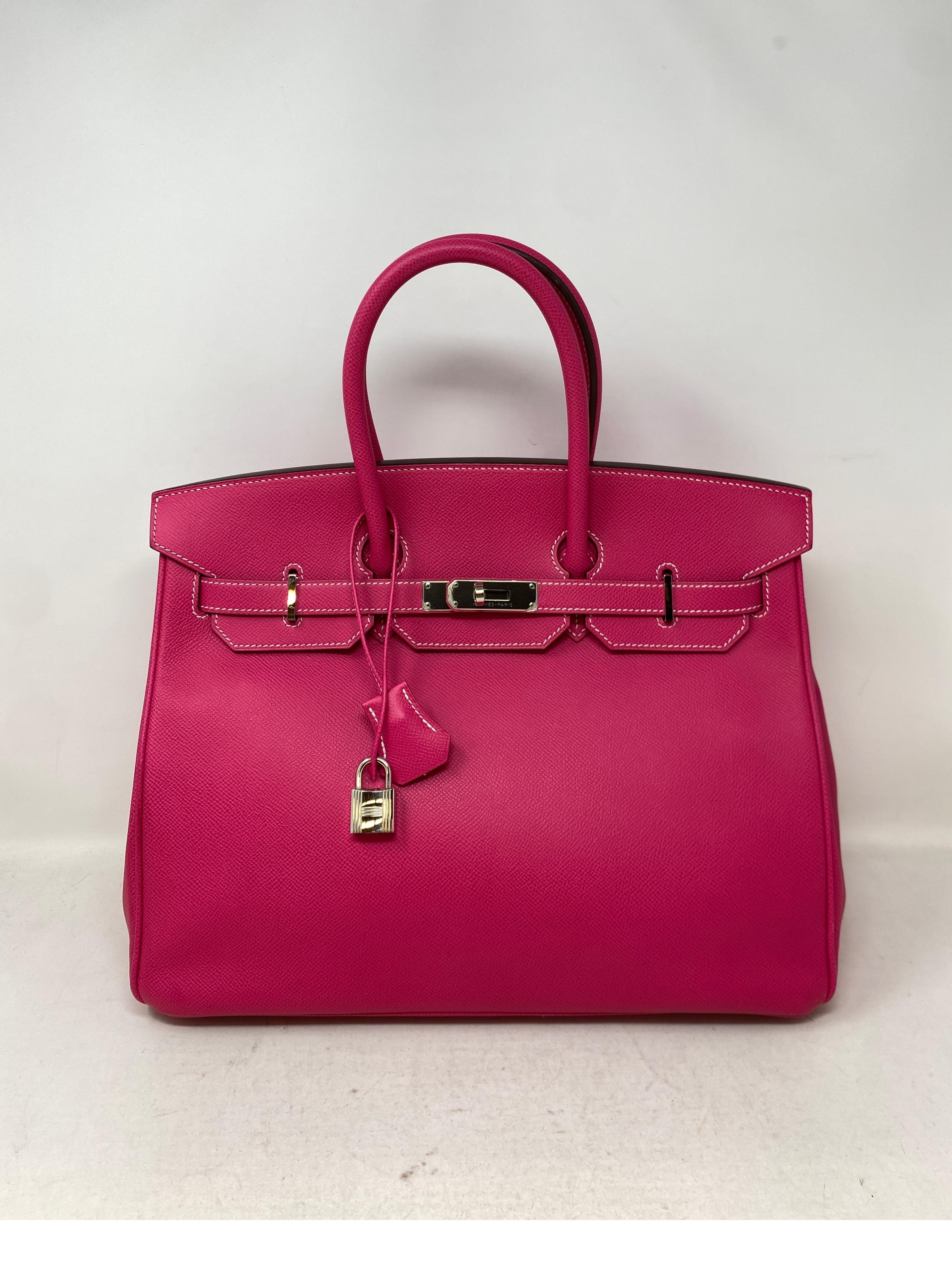 Hermes Rose Tyrien Birkin Candy 35 Bag  15