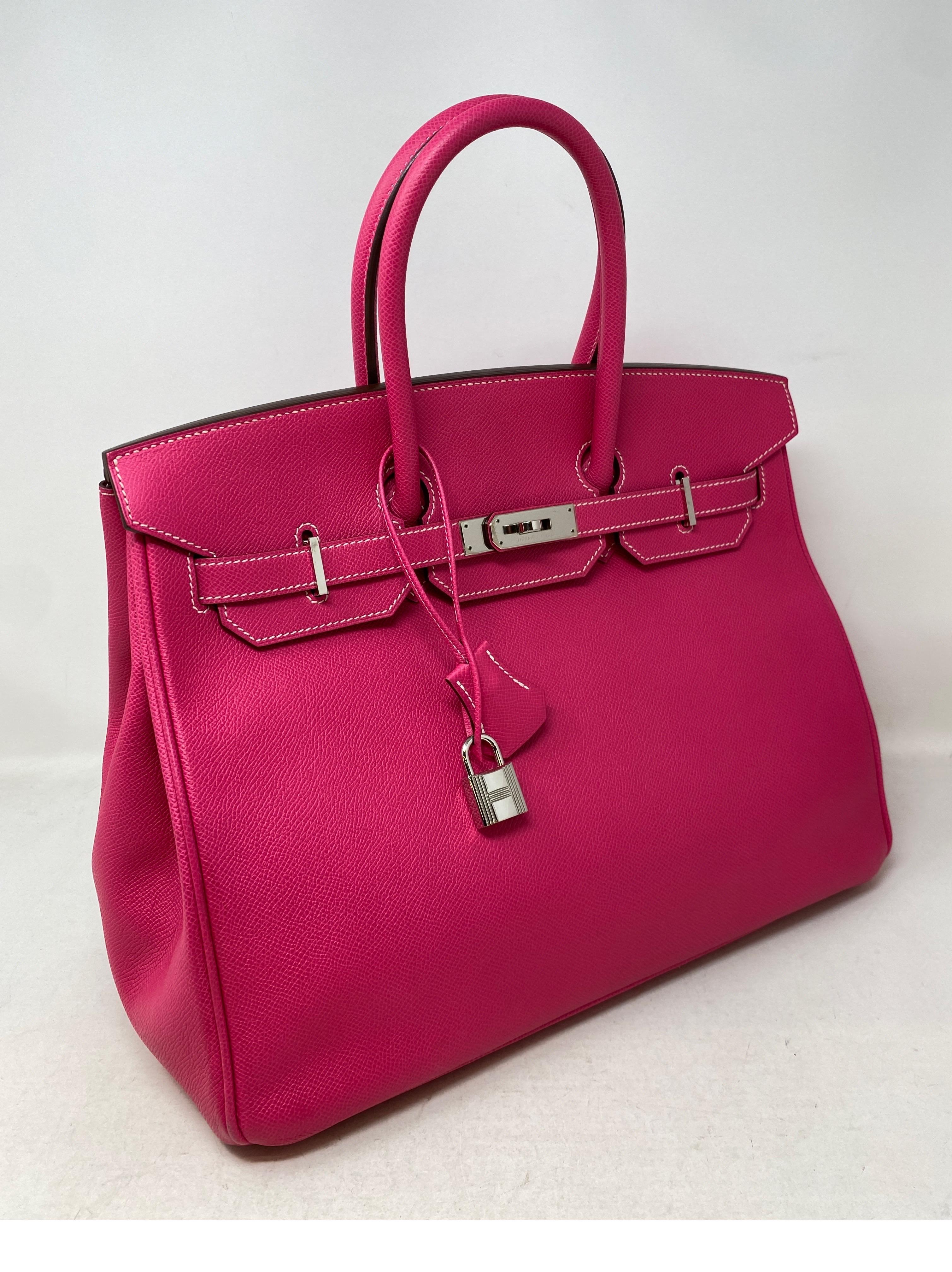 Red Hermes Rose Tyrien Birkin Candy 35 Bag