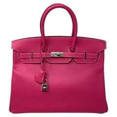 Hermes Rose Tyrien Candy 35 Birkin Bag