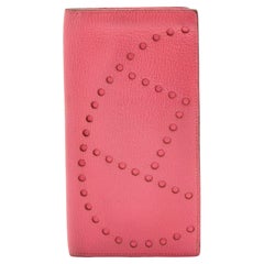 Hermes Rose Tyrien Chevre Mysore Leather Evelyne Long Wallet