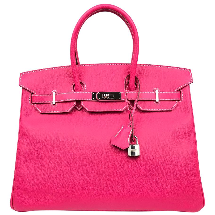 Hermès Rose Tyrien Epsom 35 cm Birkin Bag at 1stDibs