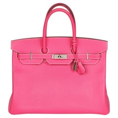 HERMÈS Rose Tyrien Epsom Leather Candy Collection Birkin 35cm Retourne