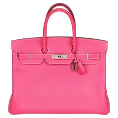 HERMÈS Rose Tyrien Epsom Leather Candy Collection Birkin 35cm Retourne 