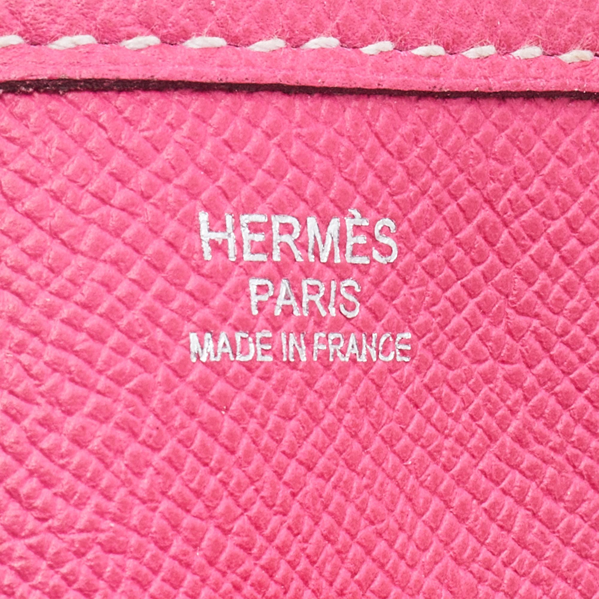 Hermes Rose Tyrien Epsom Leather Evelyne III 29 Bag 6