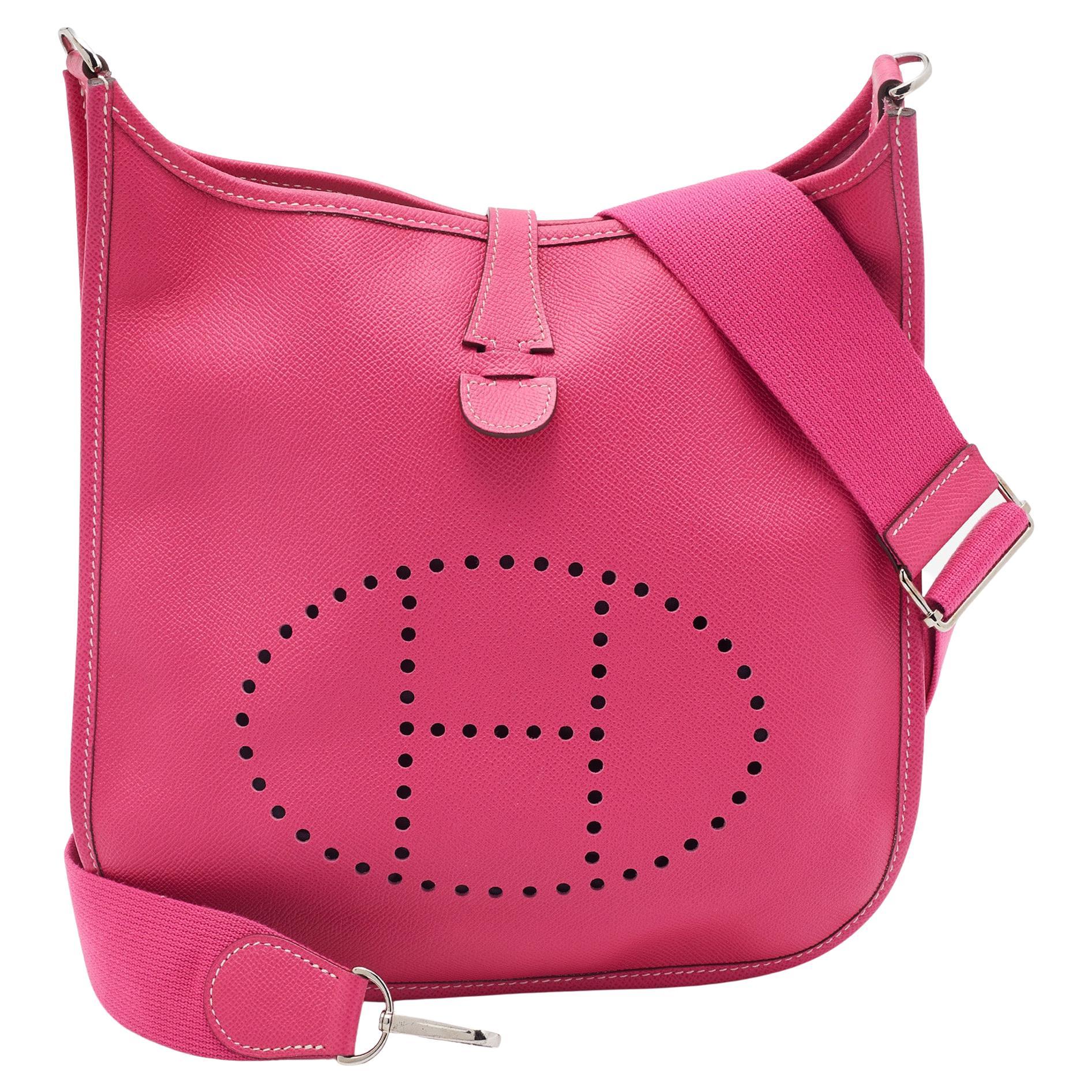 Hermes Rose Tyrien Epsom Leather Evelyne III 29 Bag For Sale at 1stDibs