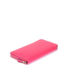 Hermès ROSE TYRIEN EPSOM LEATHER SILK'IN CLASSIQUE LONG WALLET