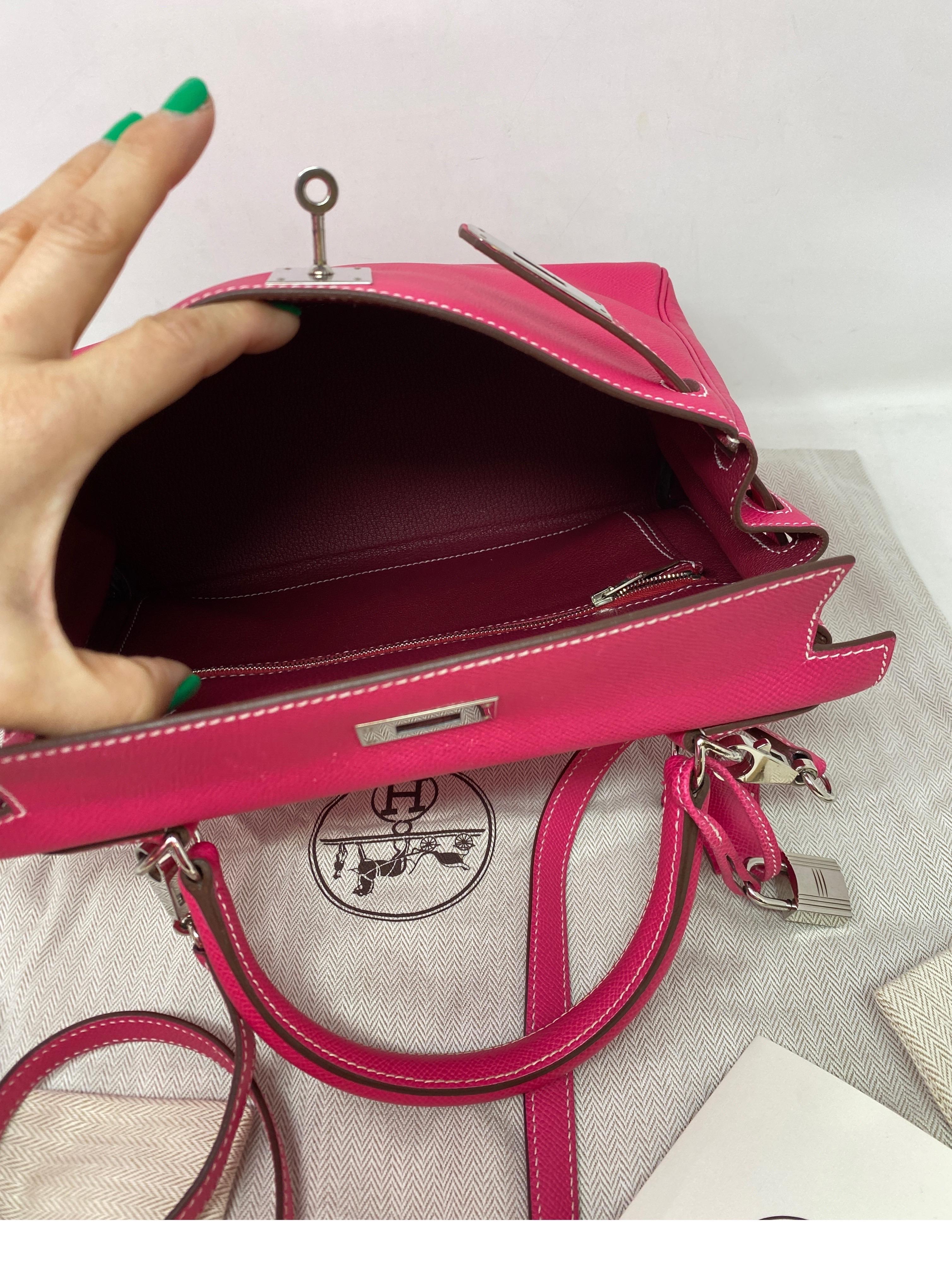 Hermes Rose Tyrien Kelly 28 Bag 13