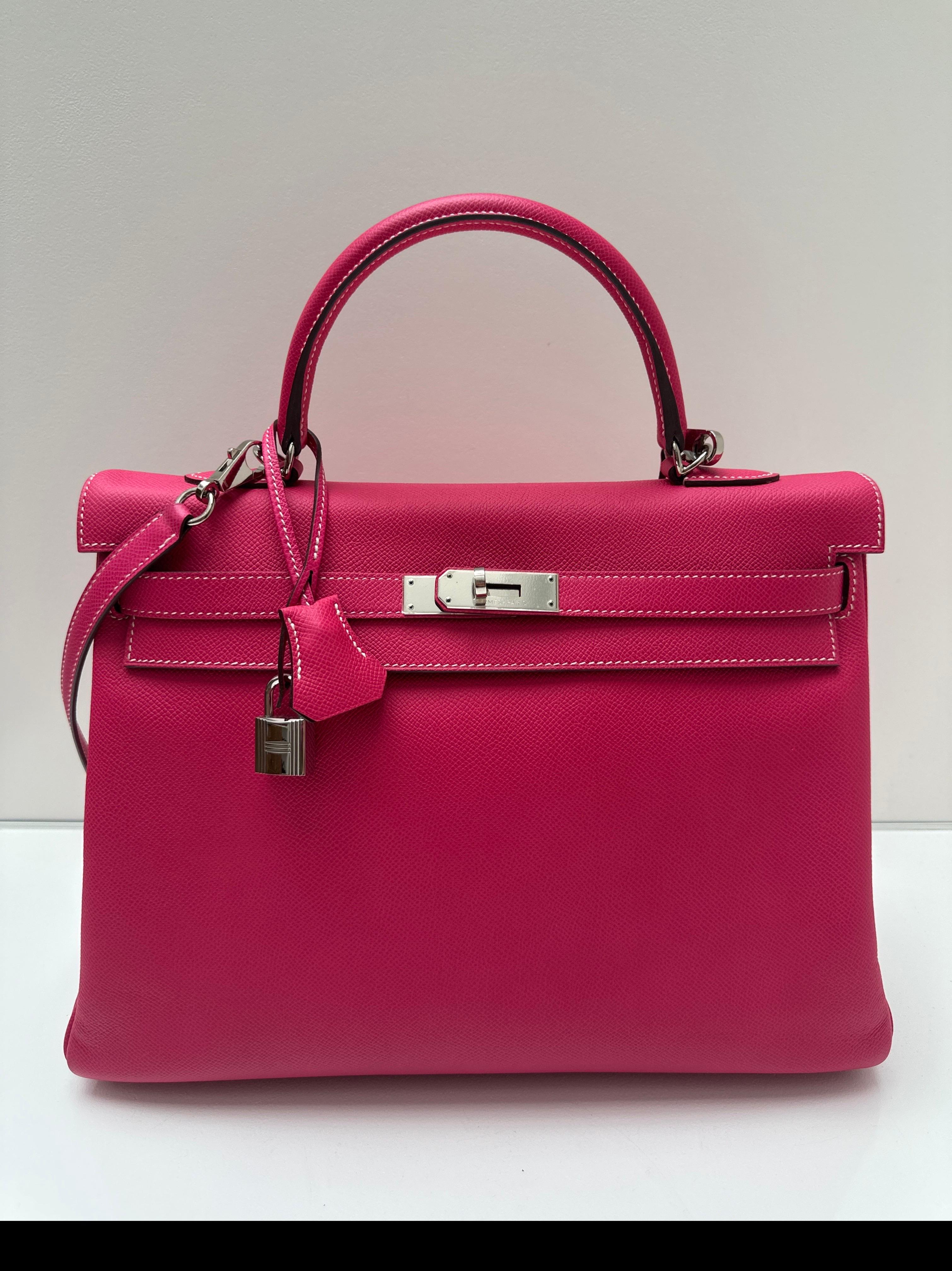 Hermes Rose Tyrien Kelly 32 Bag For Sale 5