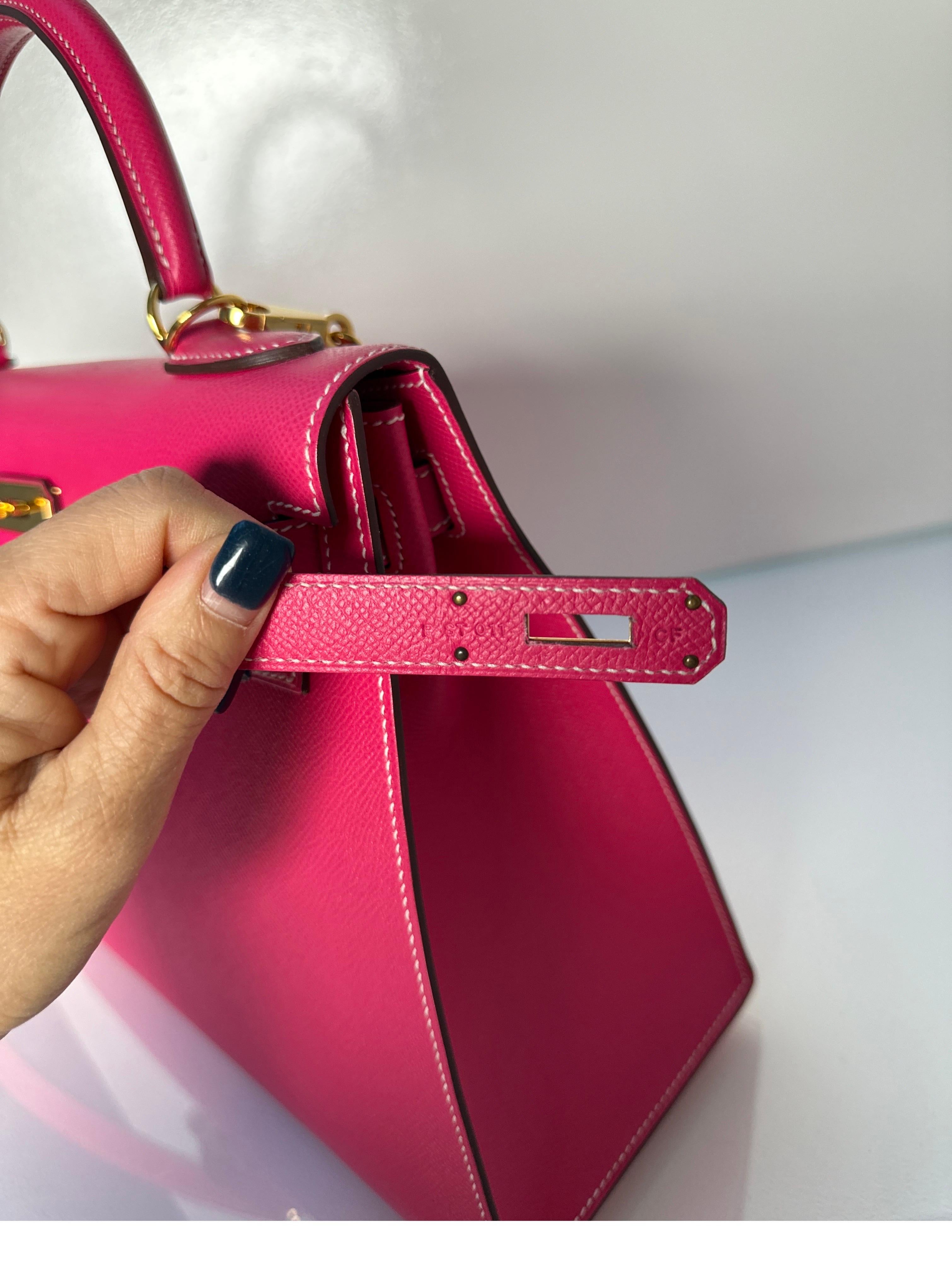 Hermes Rose Tyrien Kelly 32 Bag 6