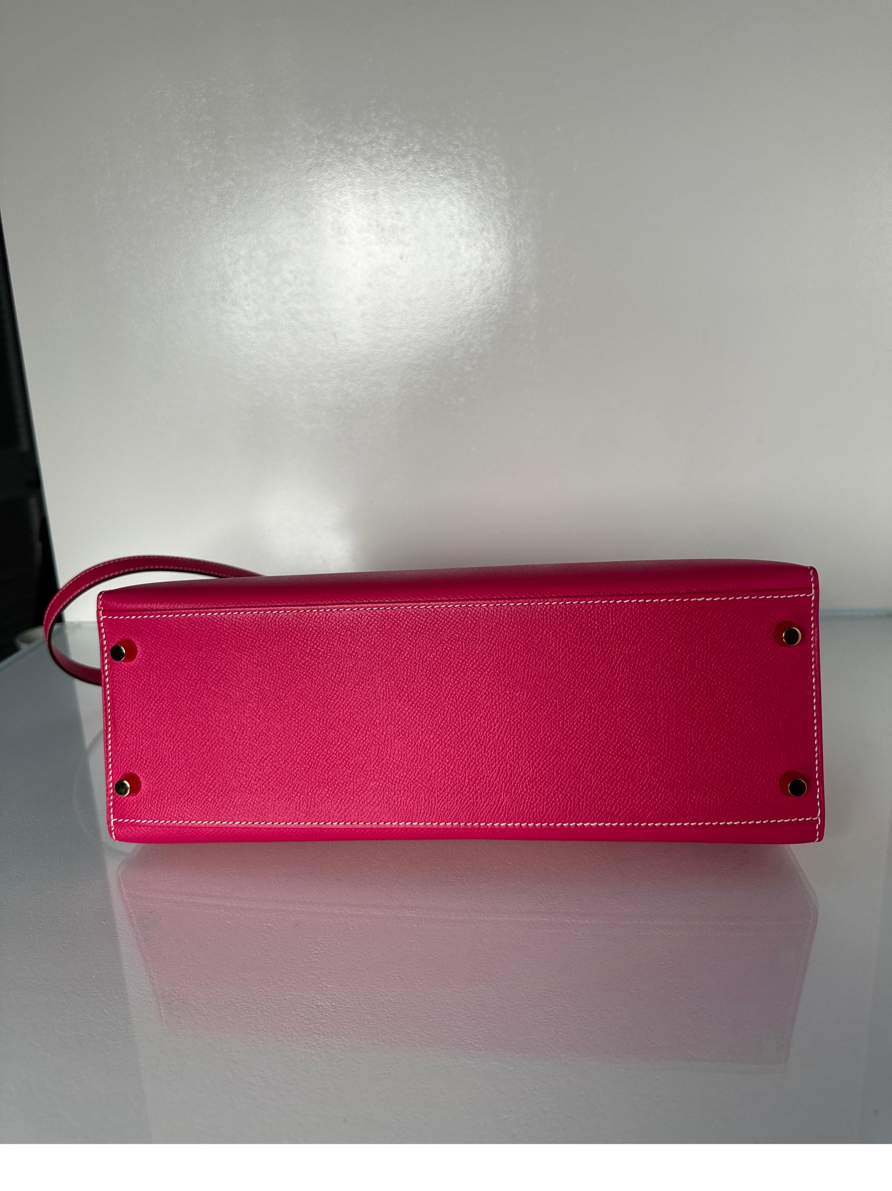 Hermes Rose Tyrien Kelly 32 Bag 7