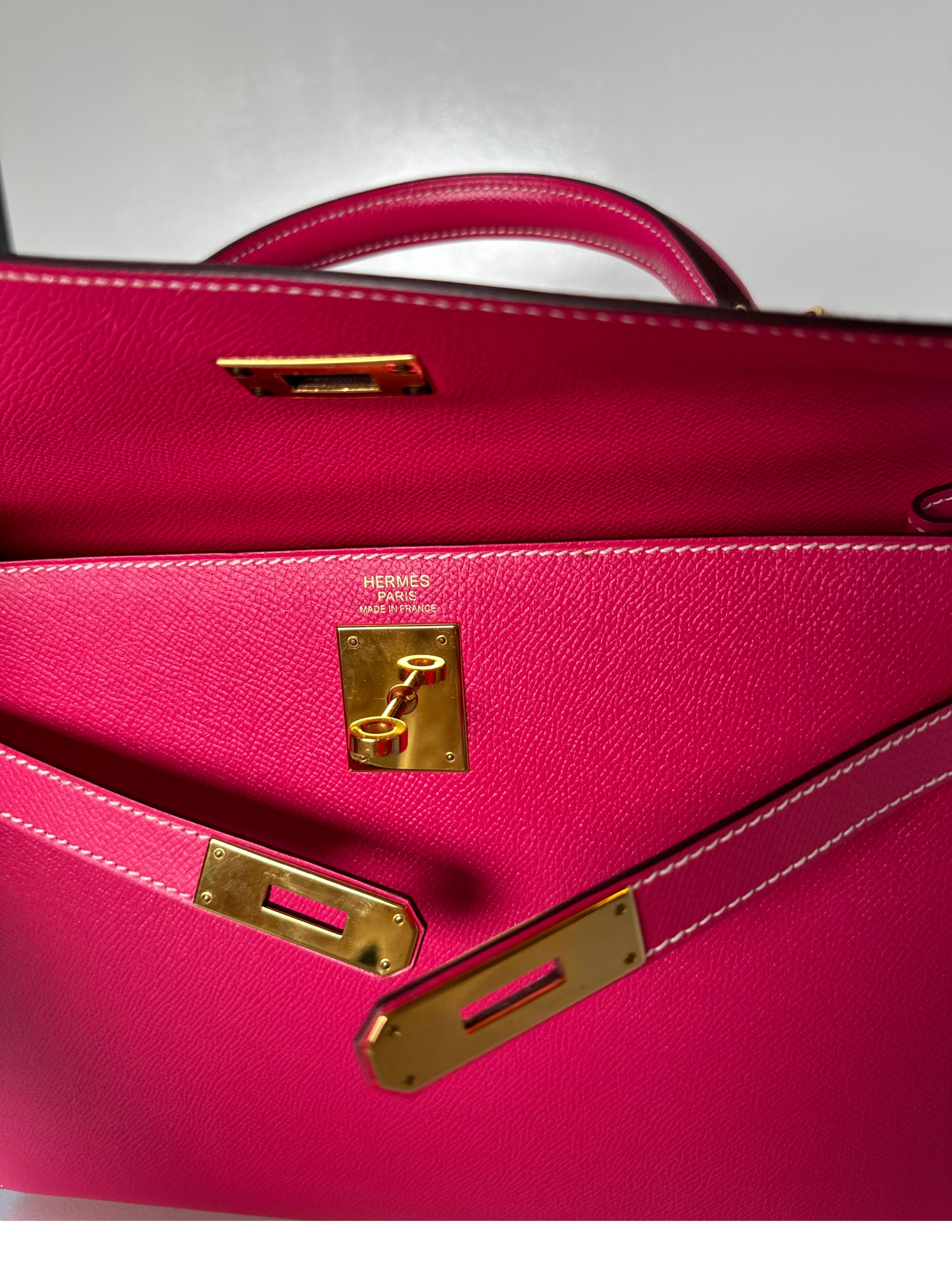Hermes Rose Tyrien Kelly 32 Bag 8