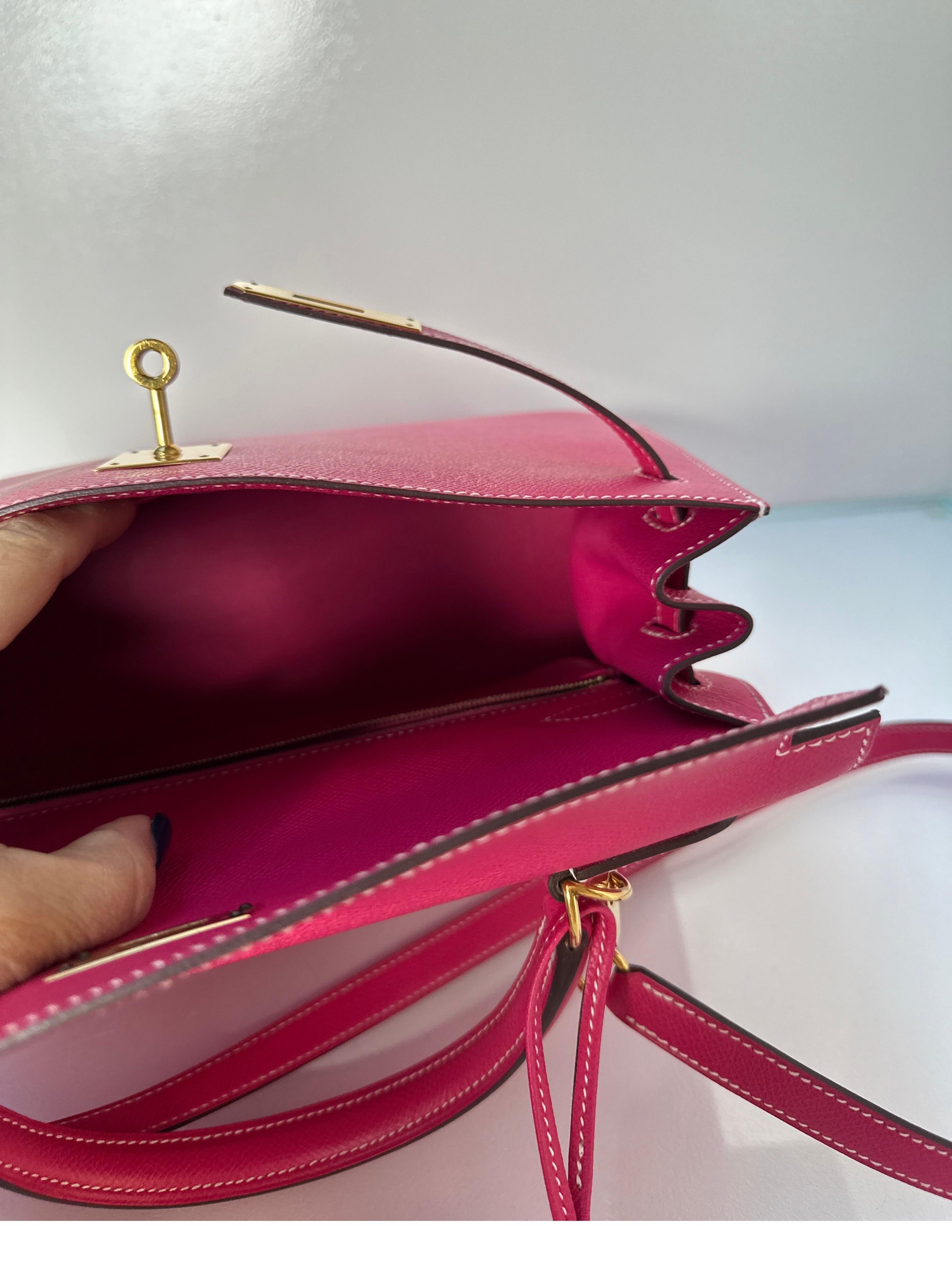 Hermes Rose Tyrien Kelly 32 Bag 9