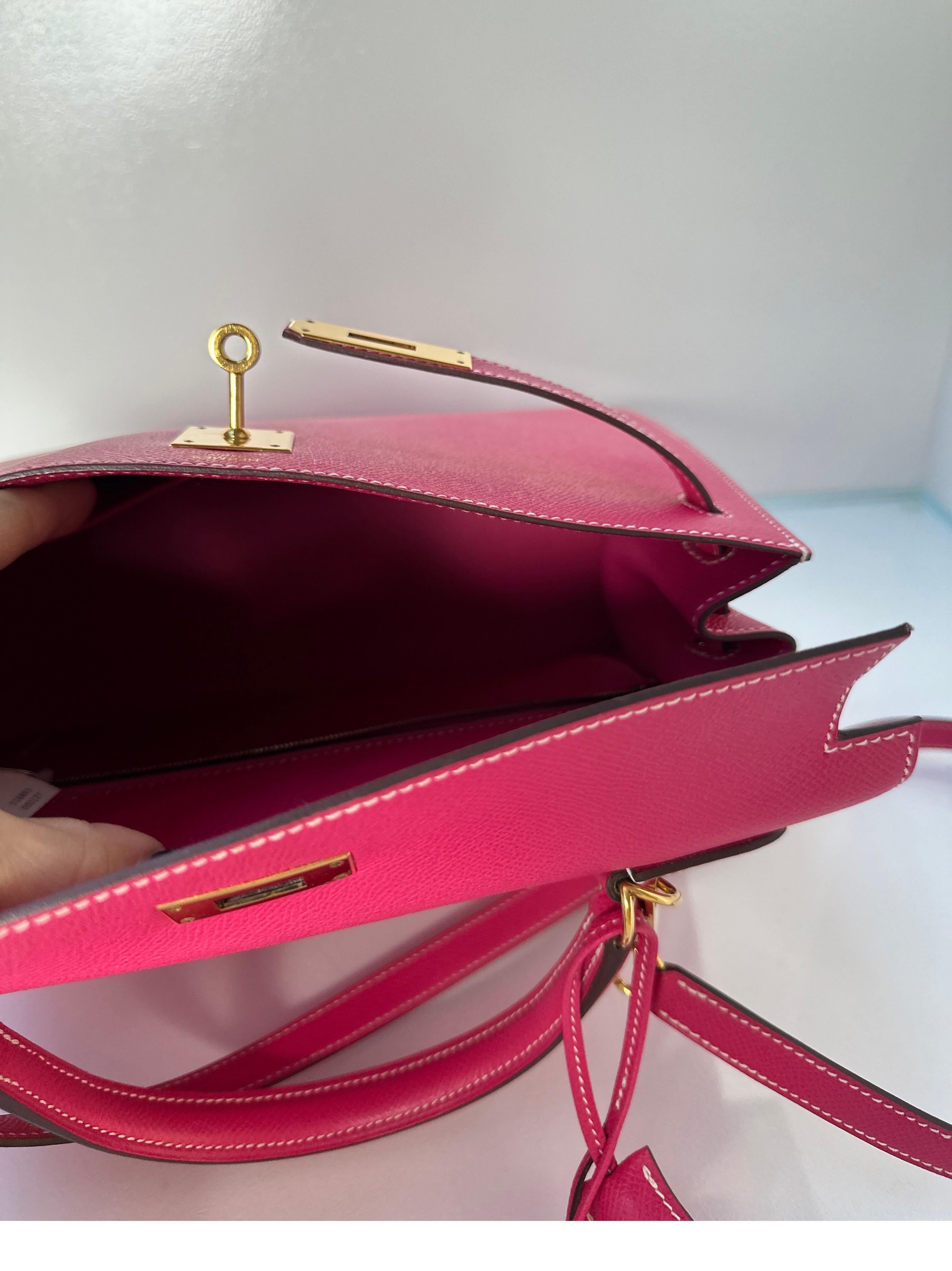 Hermes Rose Tyrien Kelly 32 Bag 10