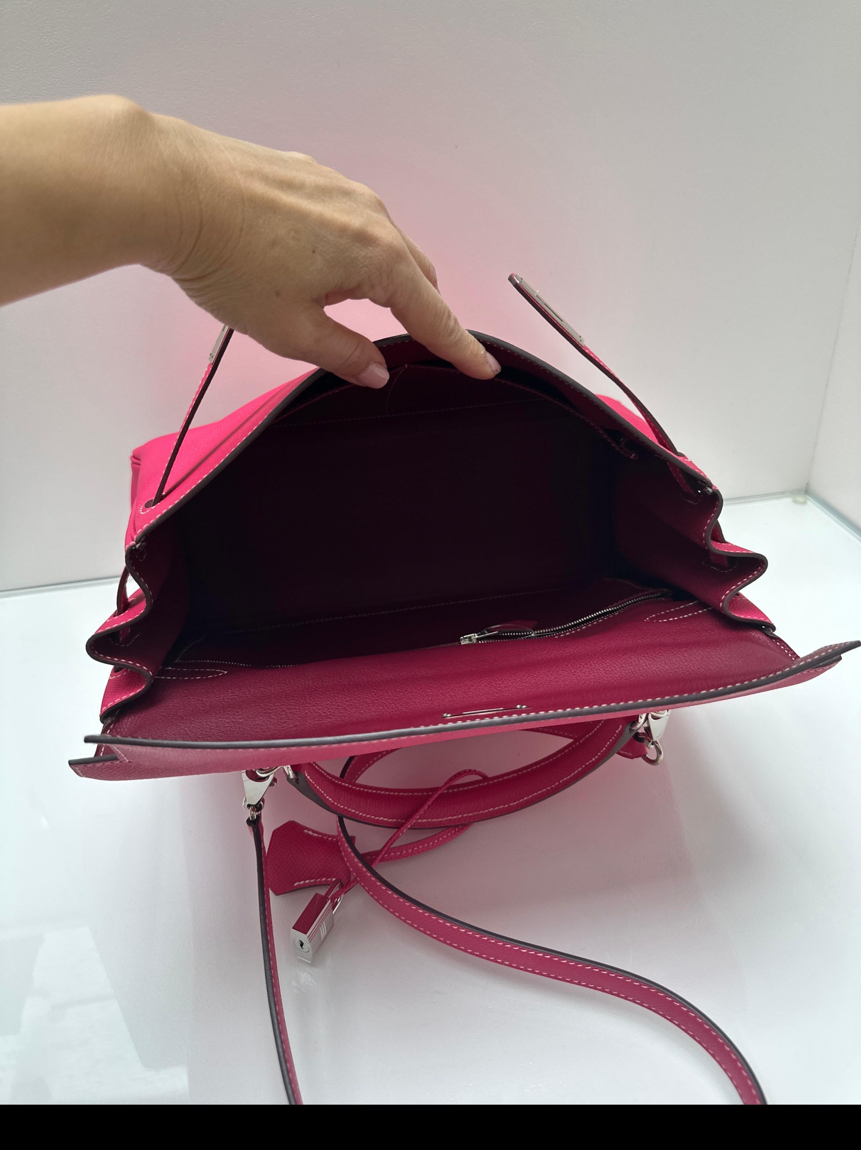 Hermes Rose Tyrien Kelly 32 Bag For Sale 12