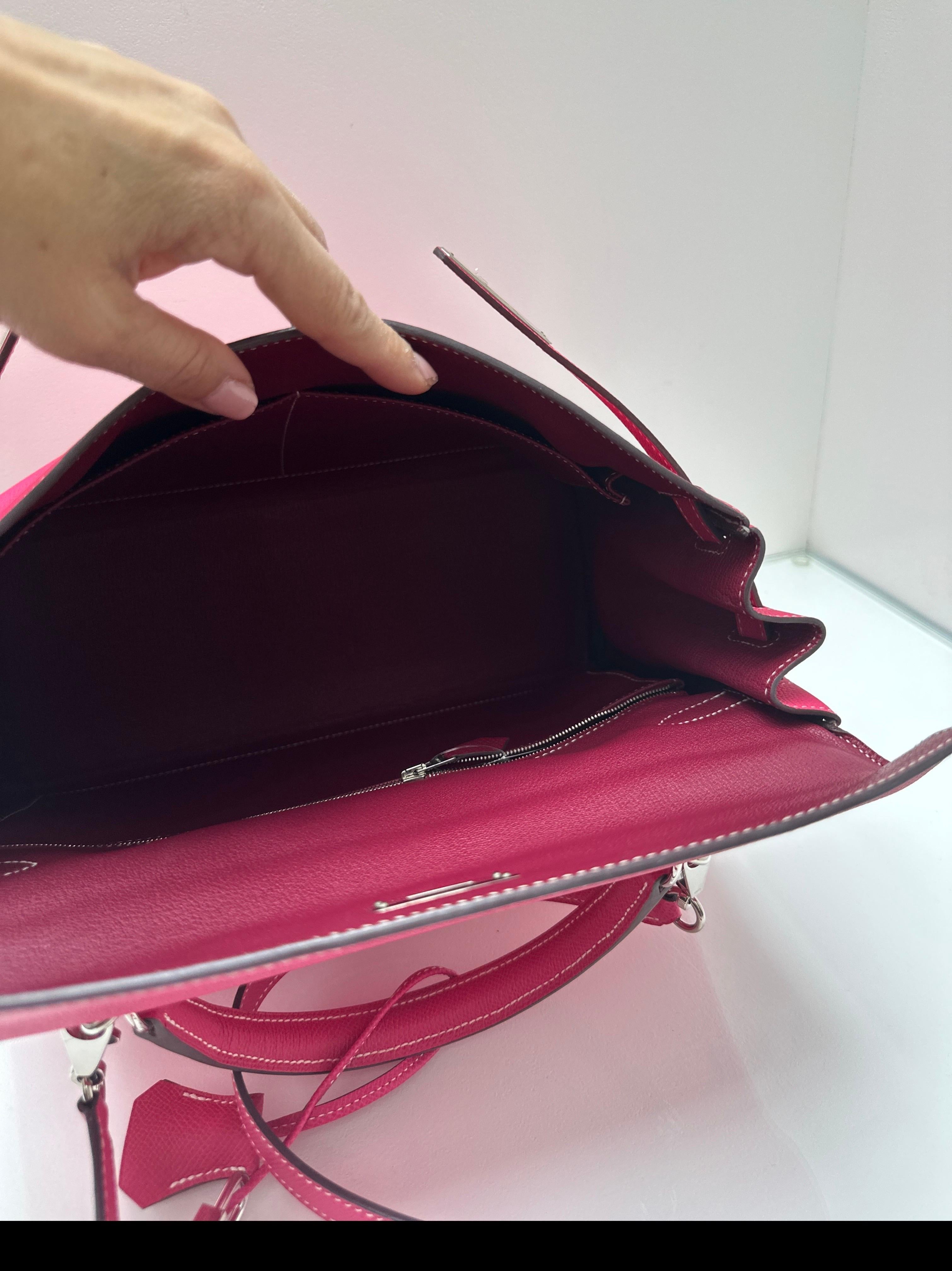 Hermes Rose Tyrien Kelly 32 Bag For Sale 13