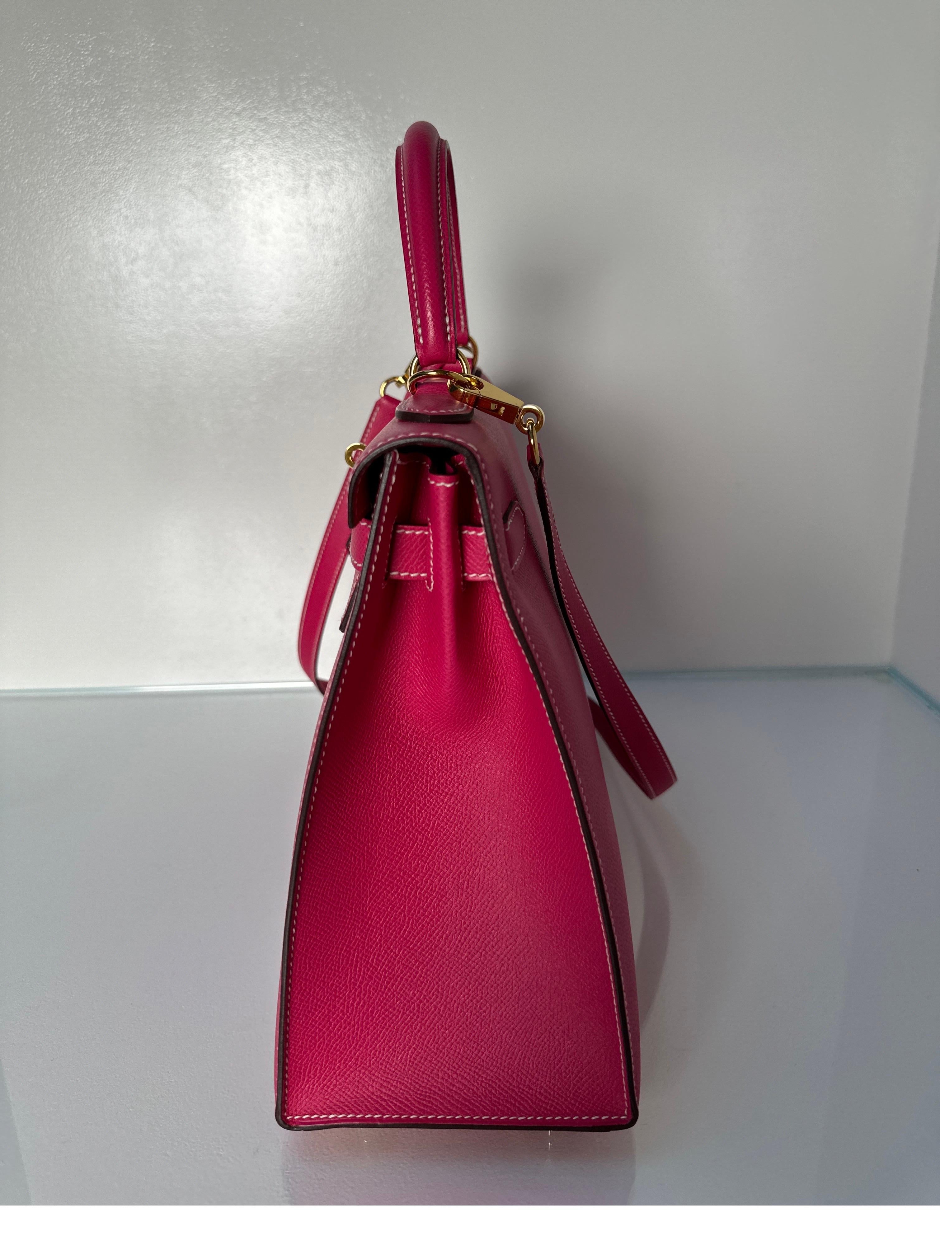 Women's or Men's Hermes Rose Tyrien Kelly 32 Bag