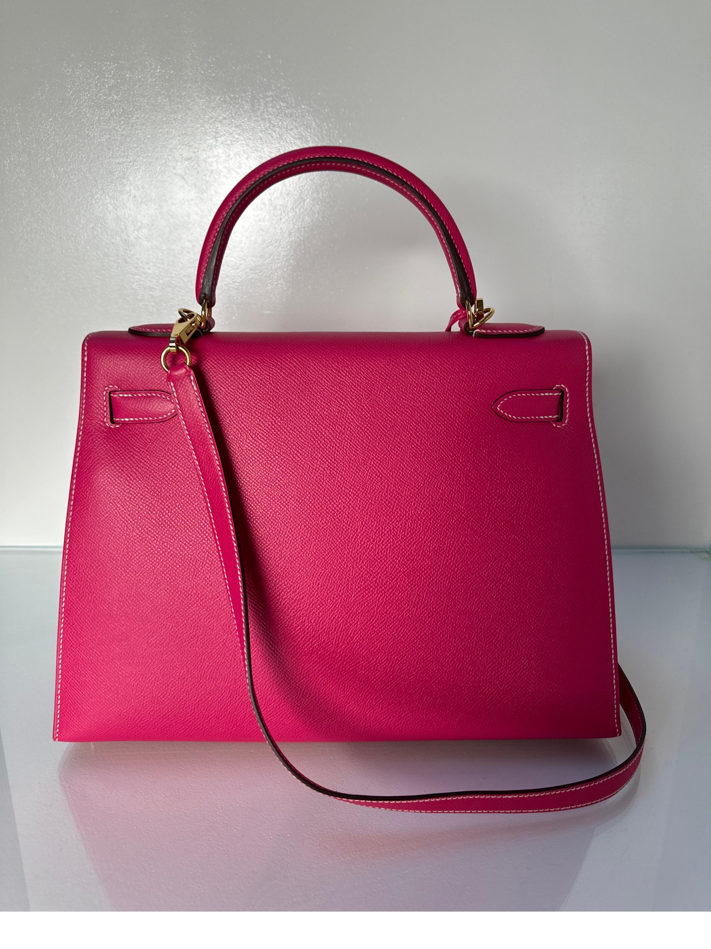 Hermes Rose Tyrien Kelly 32 Bag 1