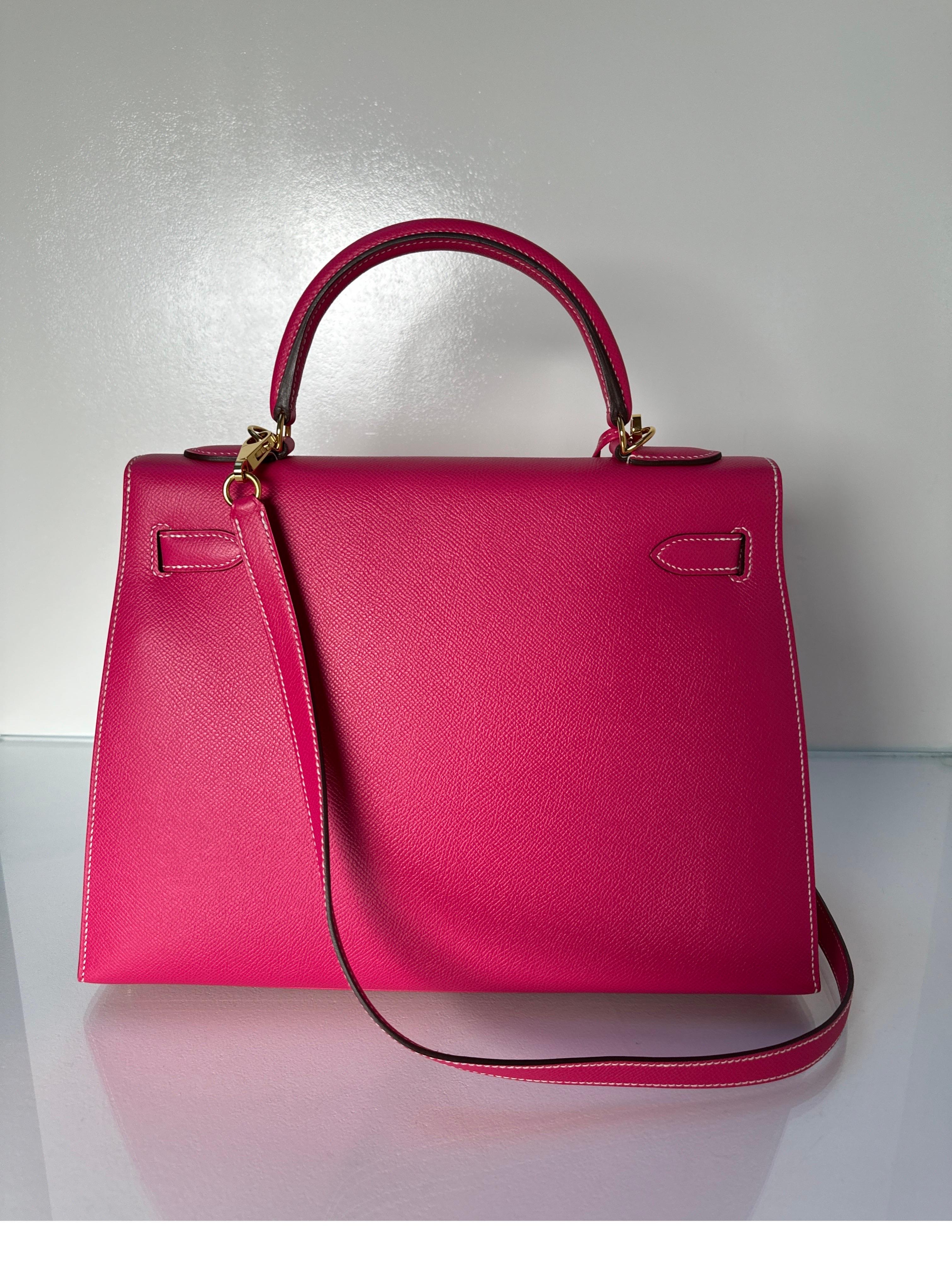 Hermes Rose Tyrien Kelly 32 Bag 2