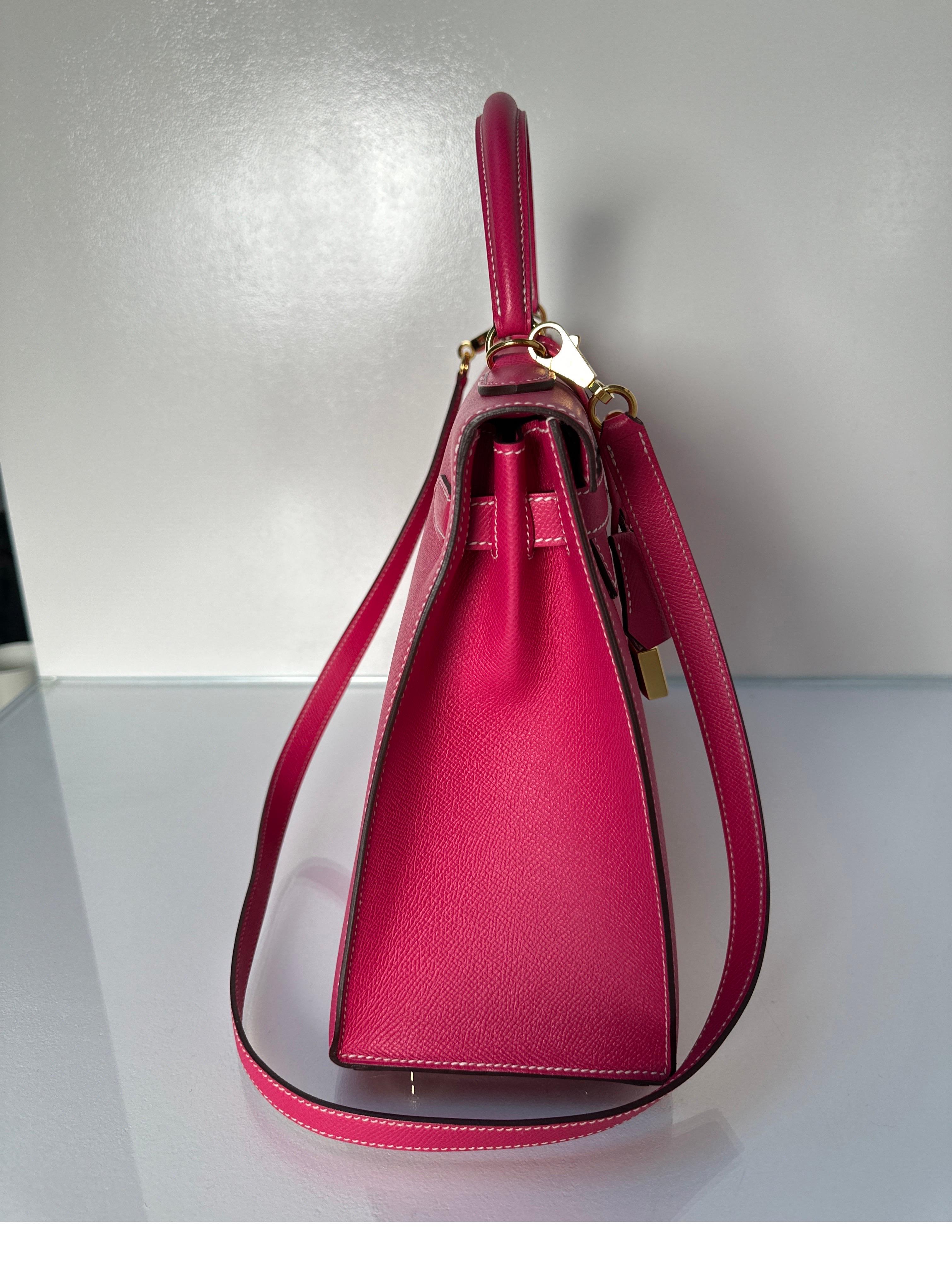 Hermes Rose Tyrien Kelly 32 Bag 3