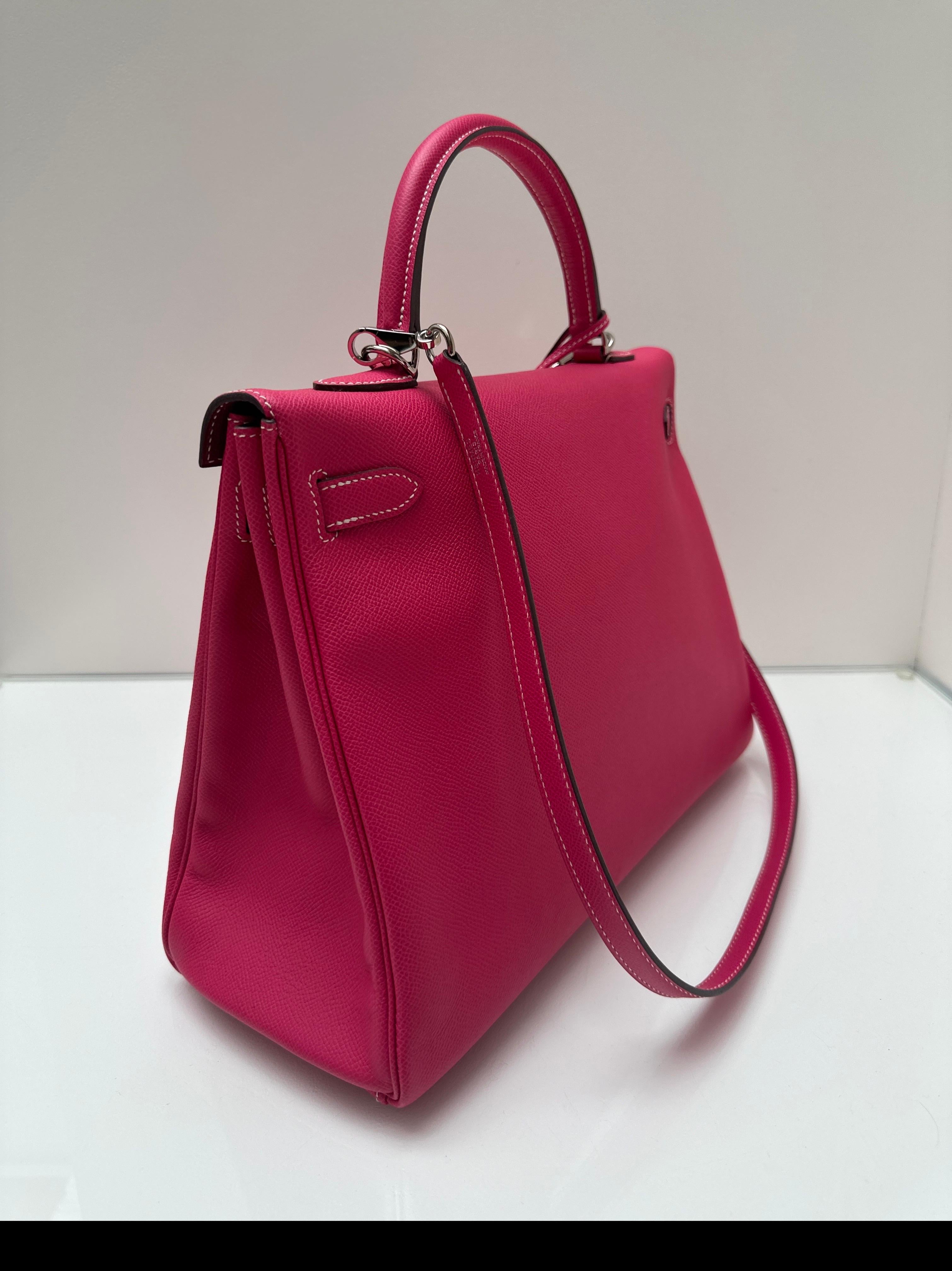 Hermes Rose Tyrien Kelly 32 Bag For Sale 3