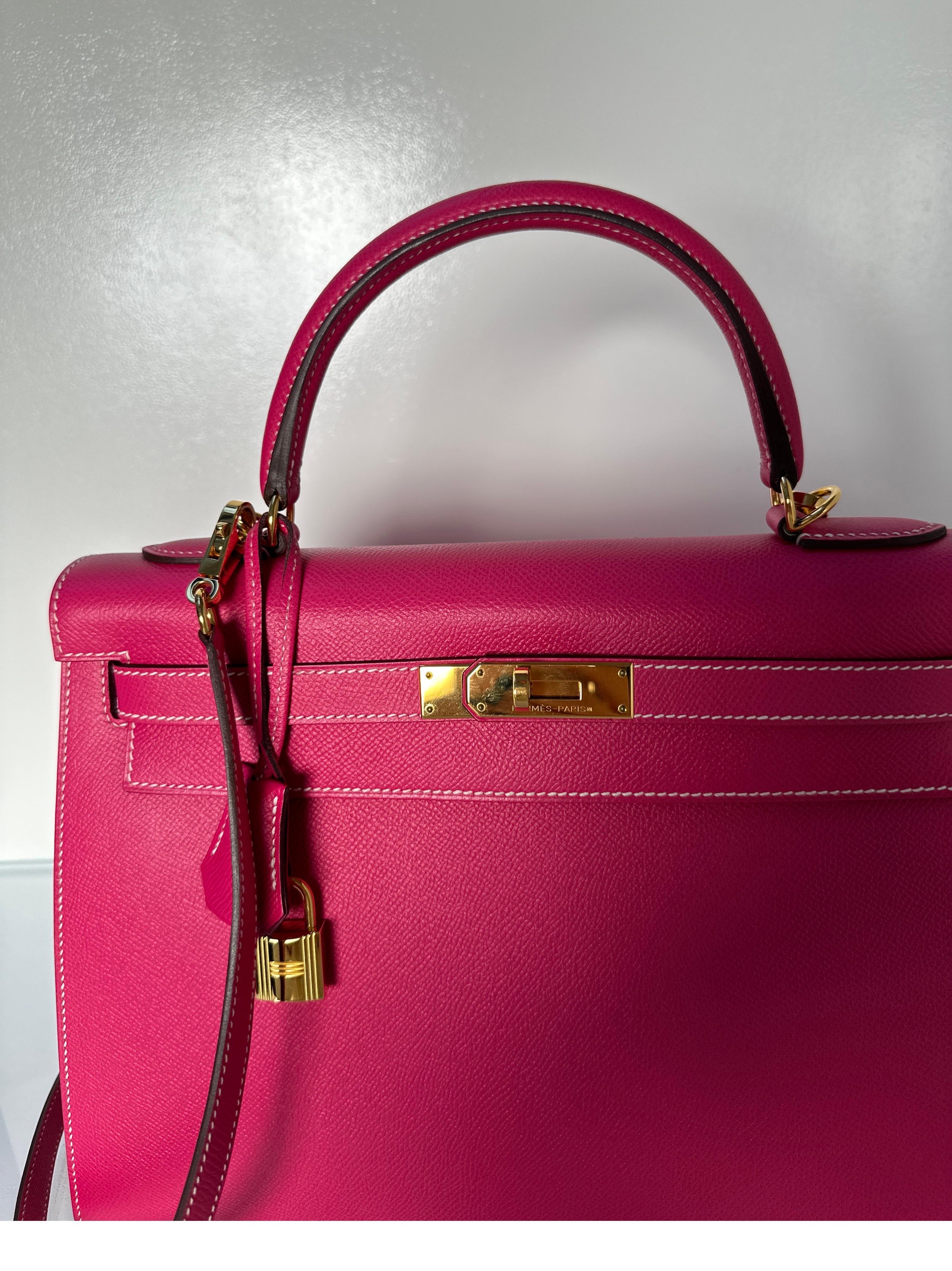 Hermes Rose Tyrien Kelly 32 Bag 4