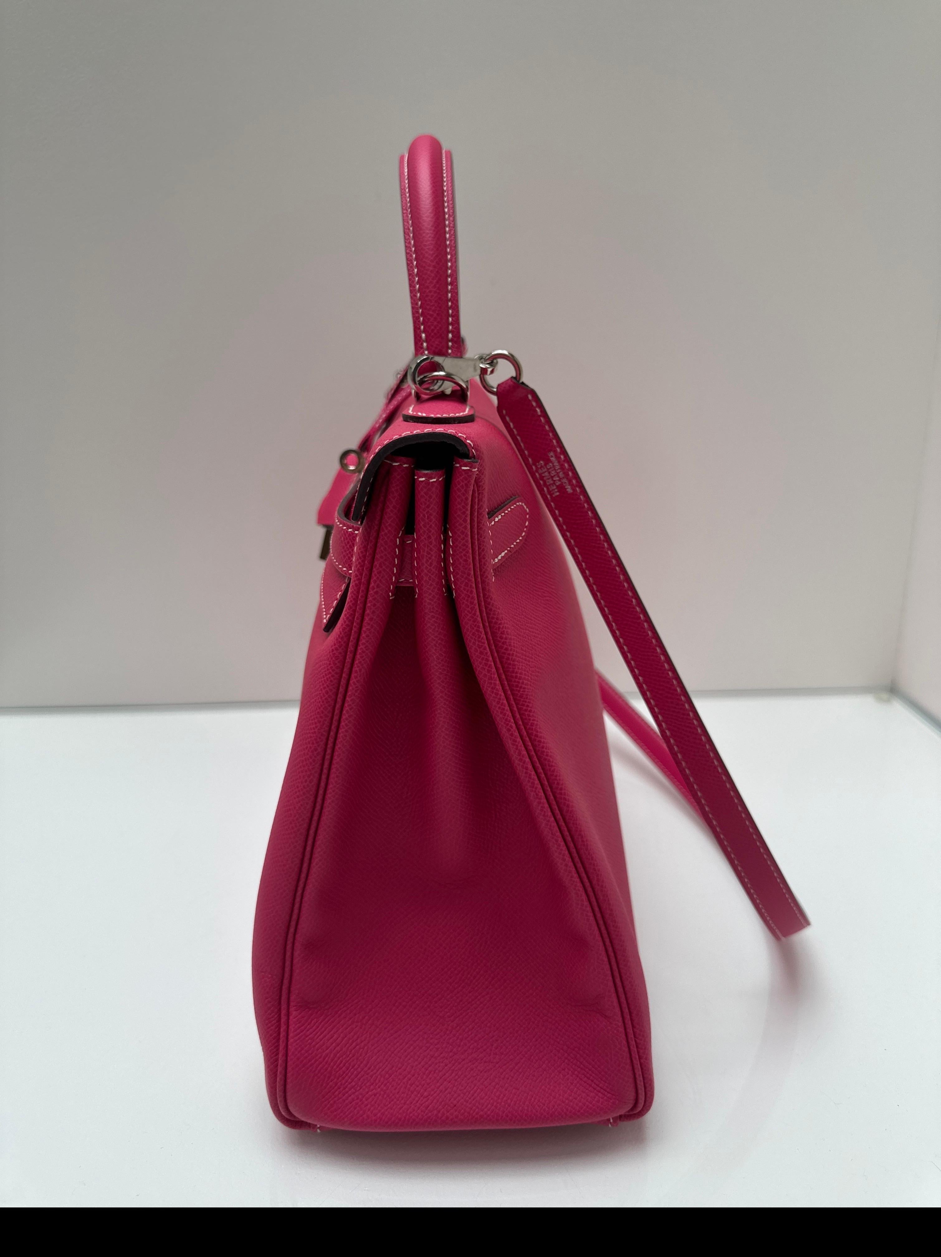 Hermes Rose Tyrien Kelly 32 Bag For Sale 4