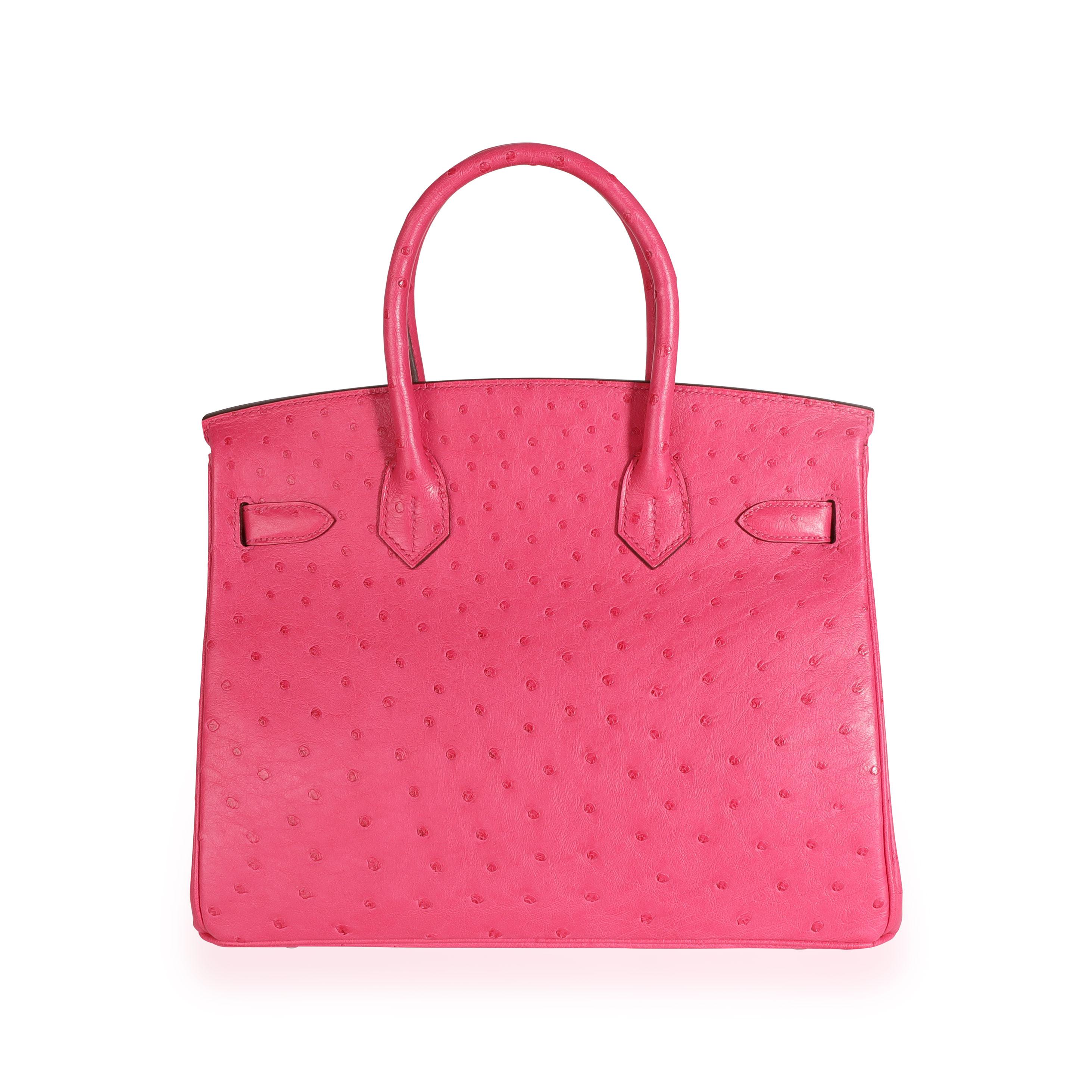 Rosa Birkin Hermès Rose Tyrien in struzzo 30 PHW