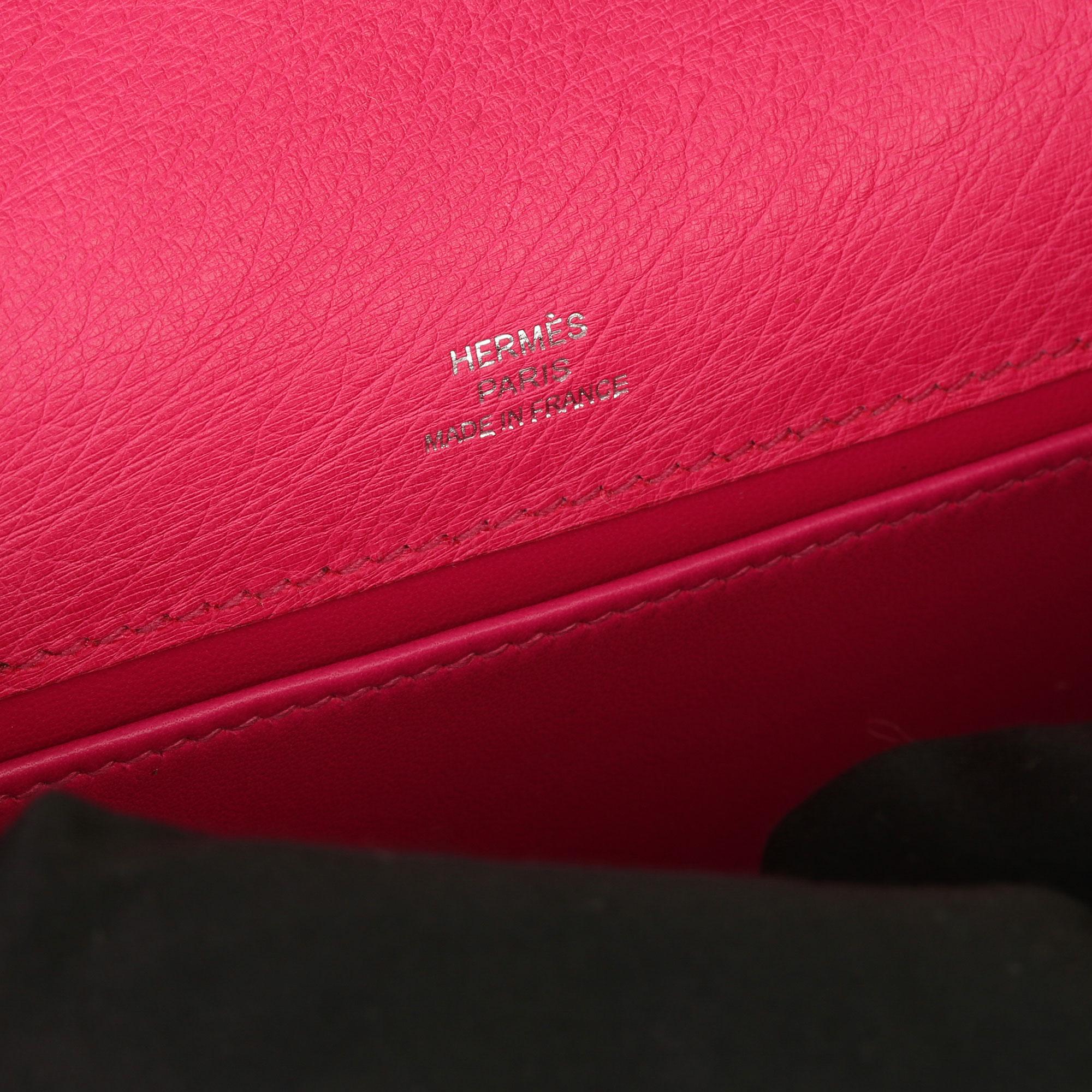Hermès Rose Tyrien Ostrich Leather Kelly Pochette 5