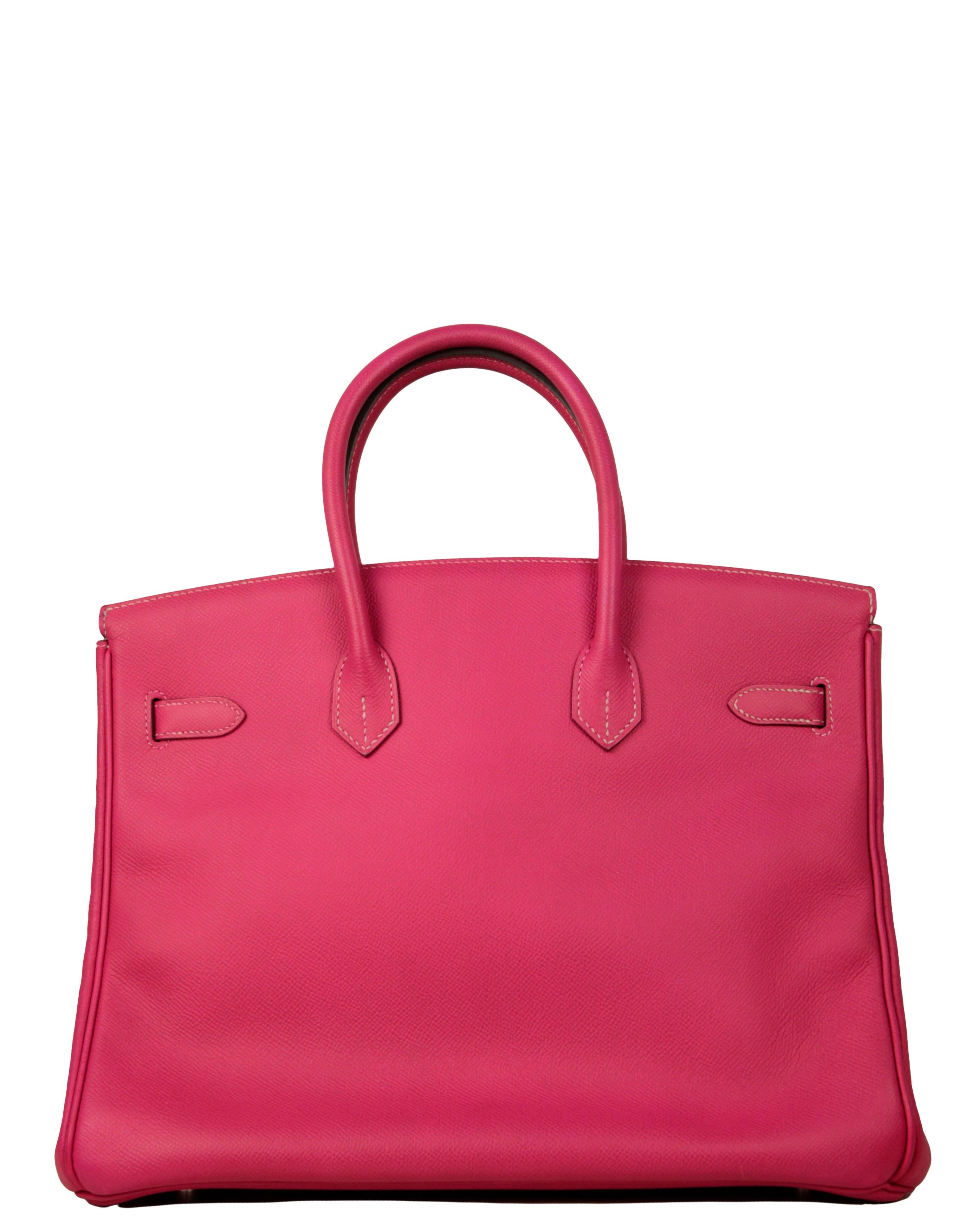 Hermes  Rose Tyrien/ Rubis Epsom Leather 35cm Candy Birkin Bag PHW (Rot) im Angebot
