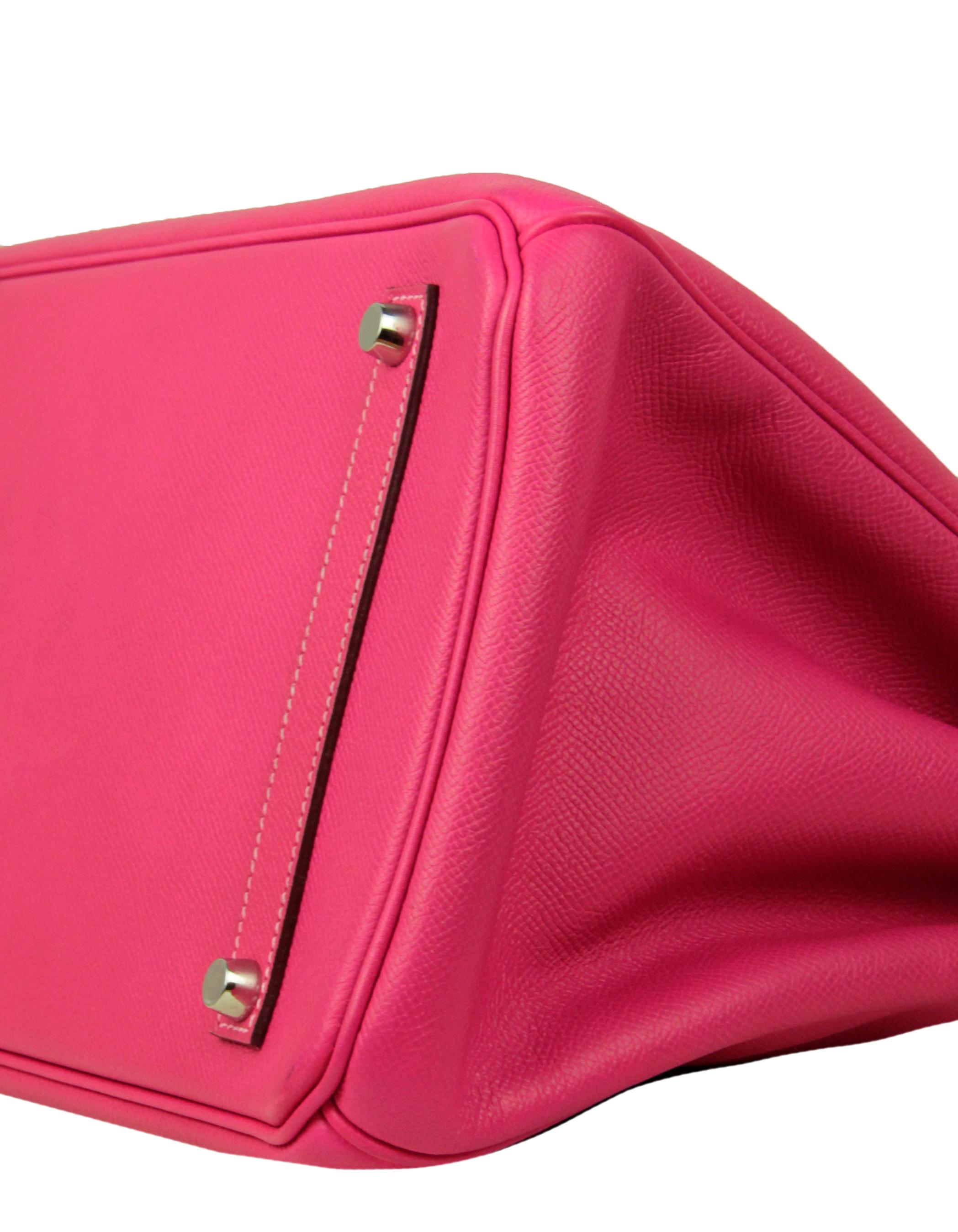 Hermes  Rose Tyrien/ Rubis Epsom Leather 35cm Candy Birkin Bag PHW Damen im Angebot