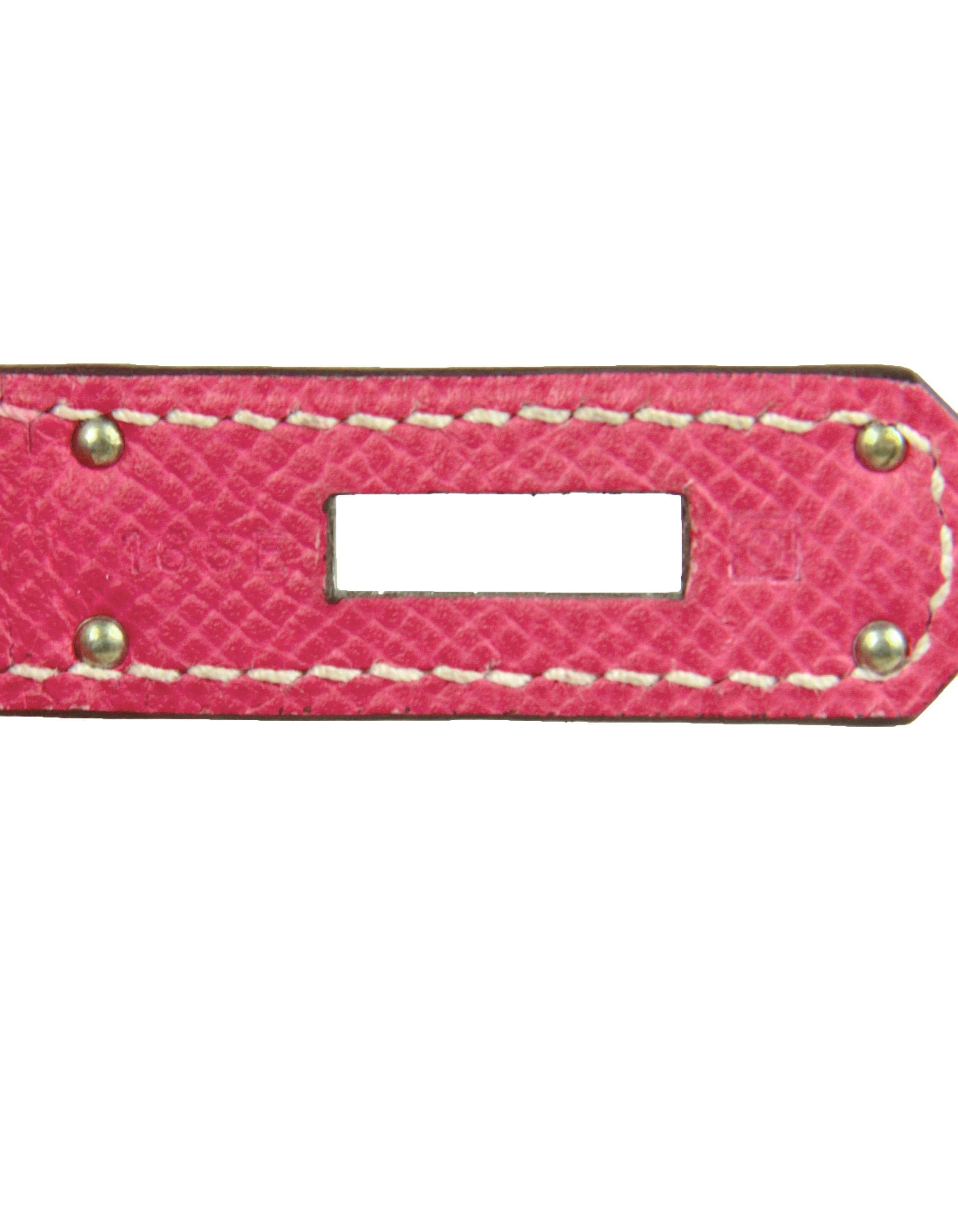 Hermes  Rose Tyrien/ Rubis Epsom Leather 35cm Candy Birkin Bag PHW im Angebot 3