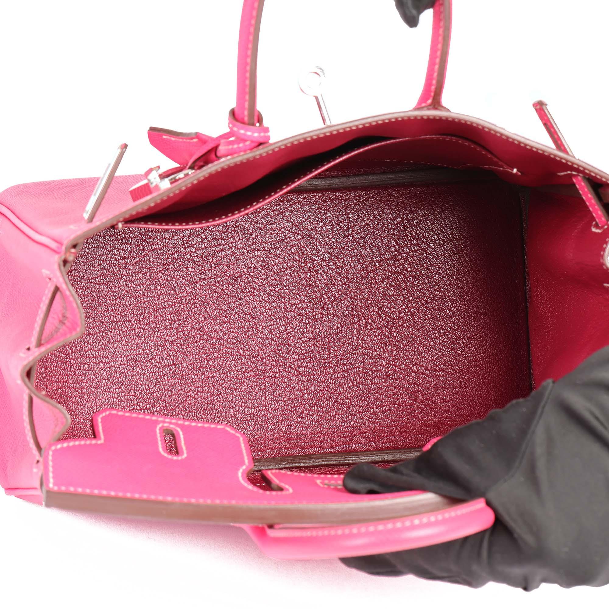 HERMÈS Rose Tyrien & Rubis Epsom Leather Candy Collection Birkin 25cm Retourne 5