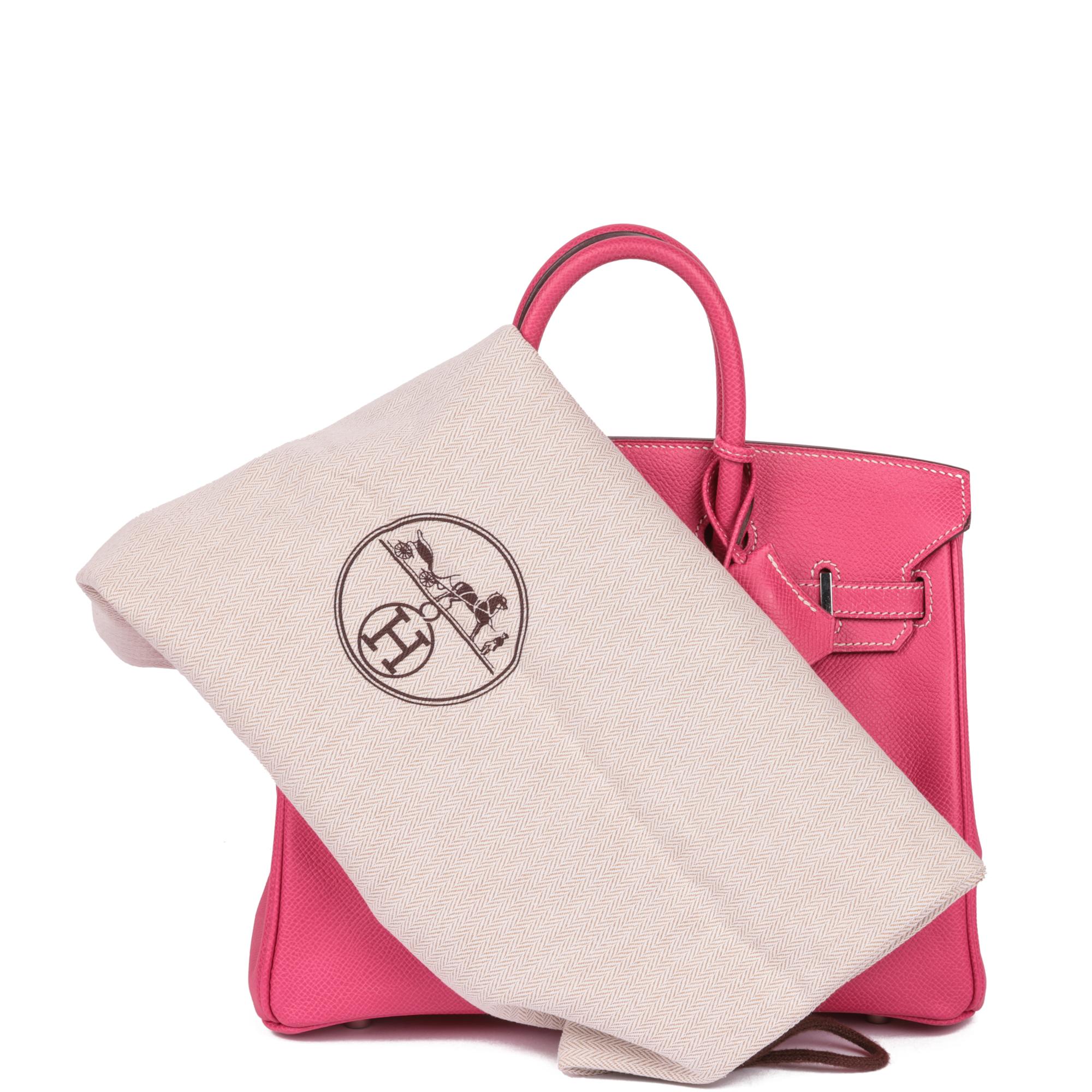 HERMÈS Rose Tyrien & Rubis Epsom Leather Candy Collection Birkin 25cm Retourne 6