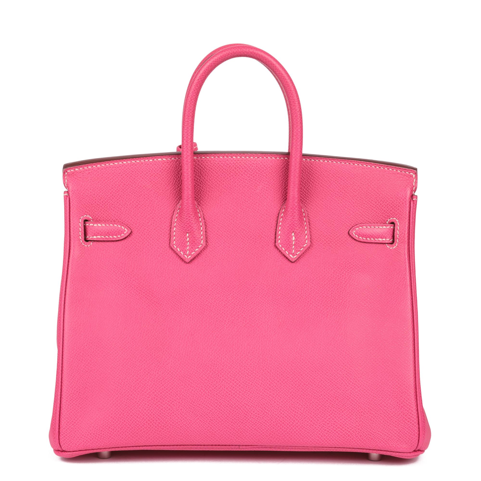 HERMÈS Rose Tyrien & Rubis Epsom Leder Candy Collection Birkin 25cm Reise Damen im Angebot