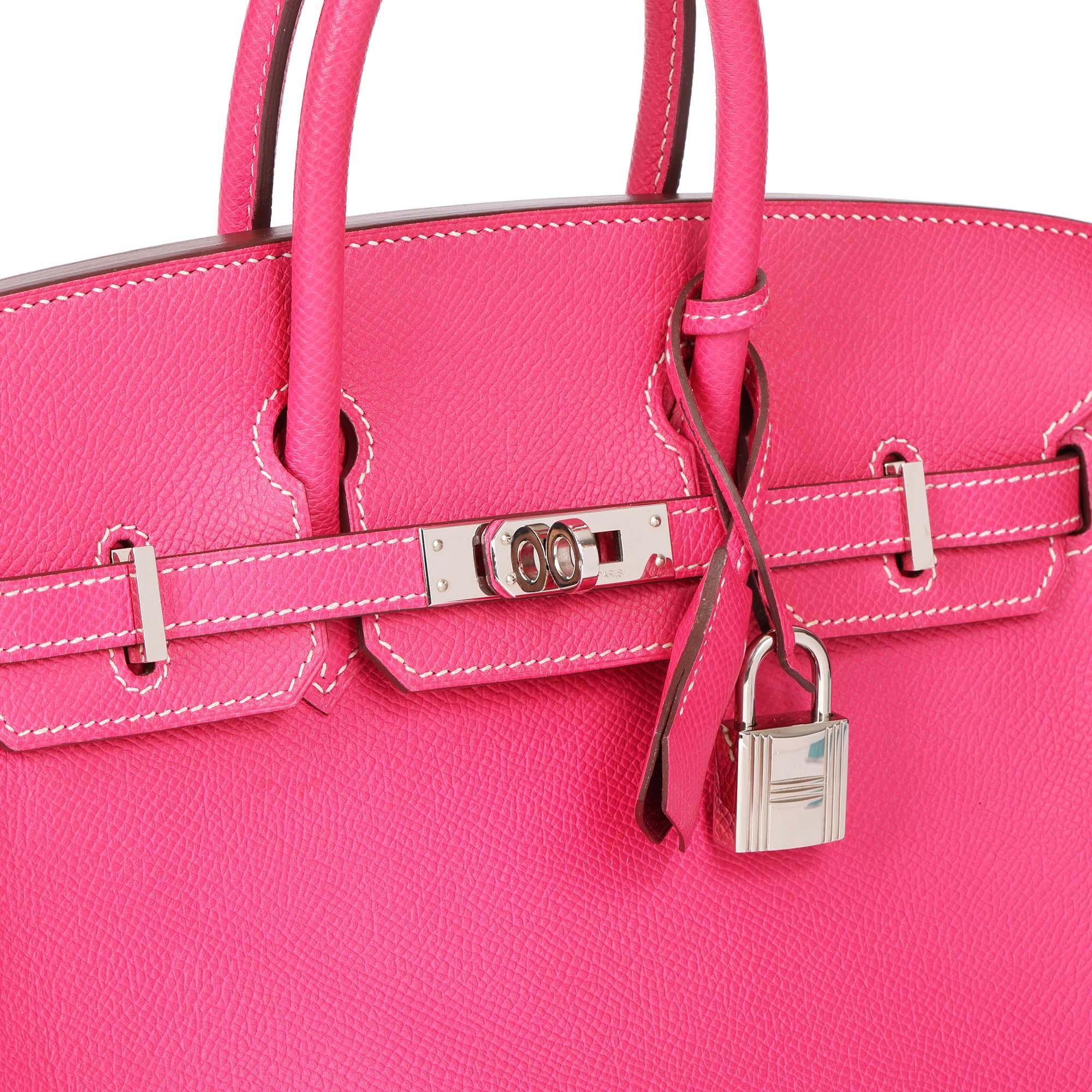 HERMÈS Rose Tyrien & Rubis Epsom Leather Candy Collection Birkin 25cm Retourne 2