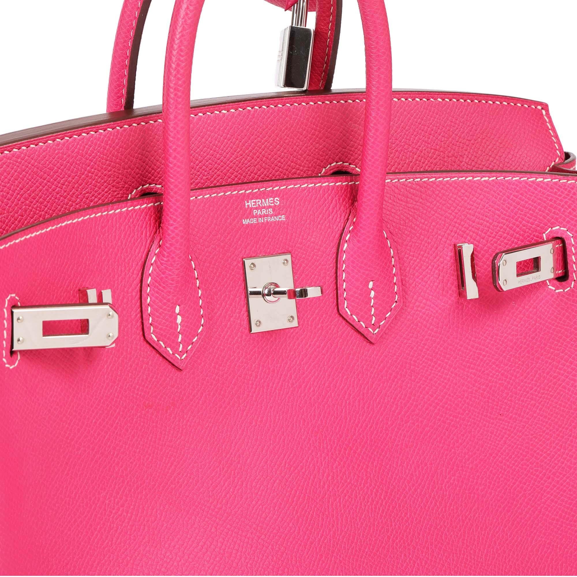 HERMÈS Rose Tyrien & Rubis Epsom Leather Candy Collection Birkin 25cm Retourne 3