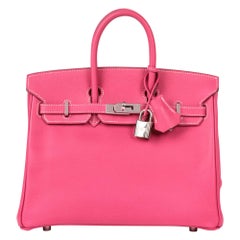 HERMÈS Rose Tyrien & Rubis Epsom Leather Candy Collection Birkin 25cm Retourne