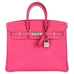 HERMÈS Rose Tyrien & Rubis Epsom Leder Candy Kollektion Birkin 25cm Retourne